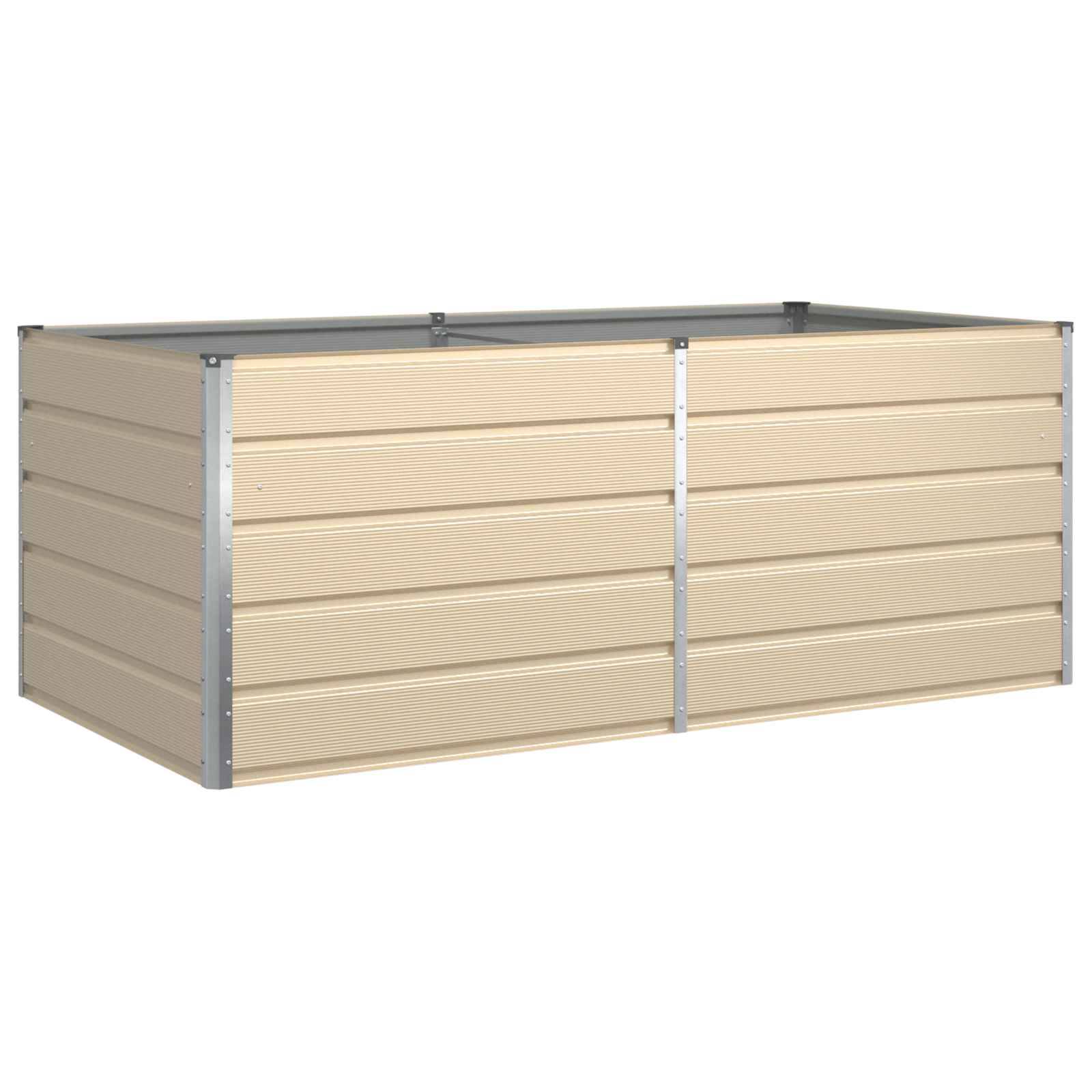 vidaXL Pflanzkübel Elfenbein 195 x 100 x 75 cm Verzinkter Stahl