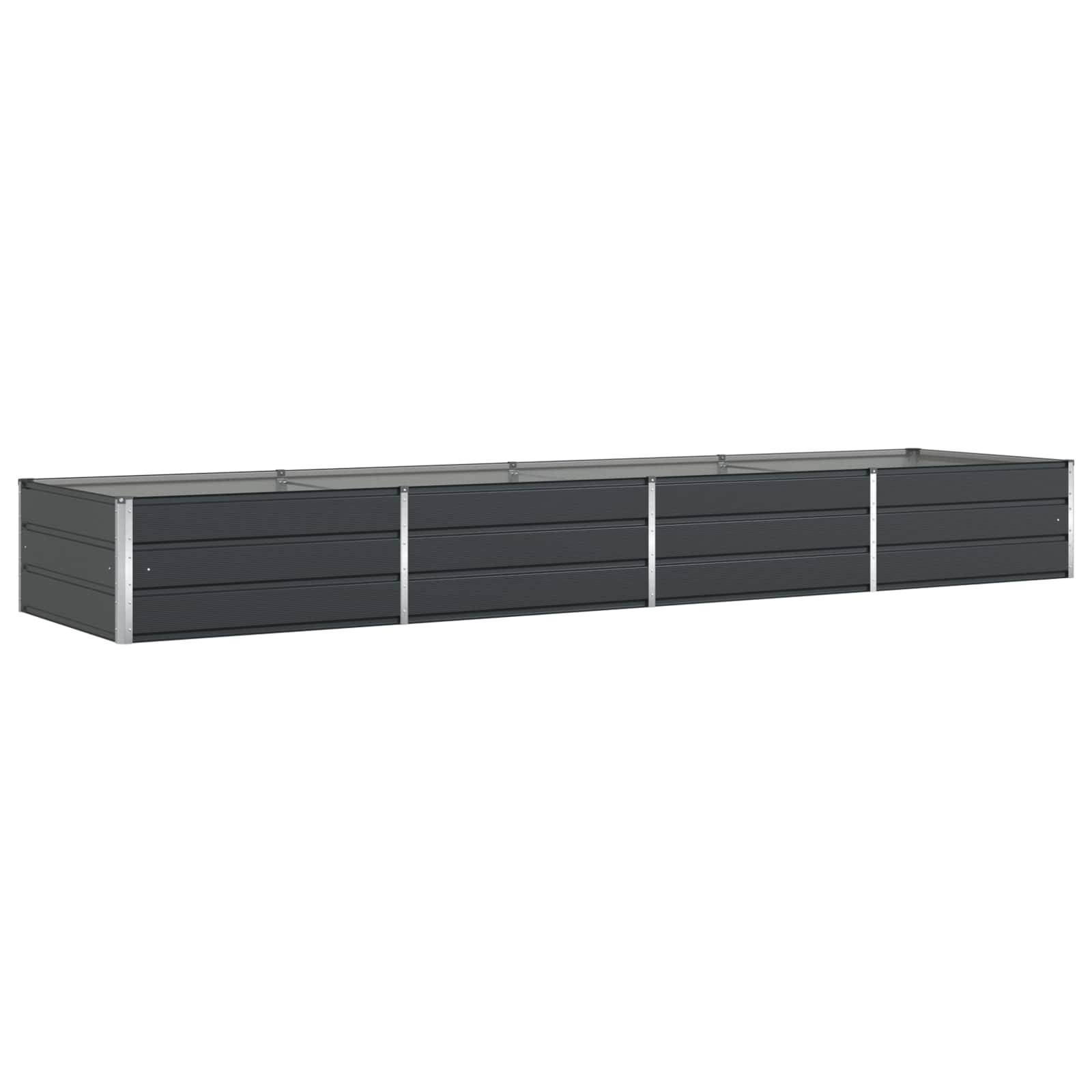 vidaXL Pflanzkübel Anthrazit 385 x 100 x 45 cm Verzinkter Stahl