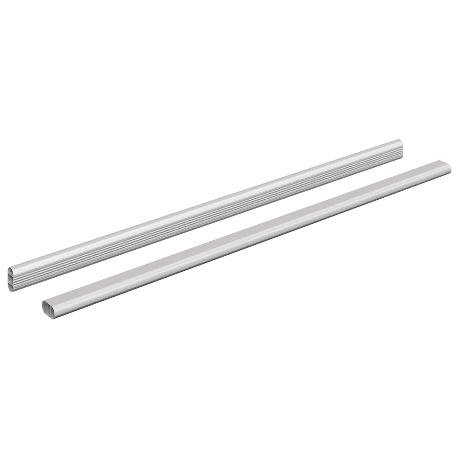 vidaXL Kleiderstange 2 pcs Silber 664 x 15 x 29 mm Aluminiumlegierung