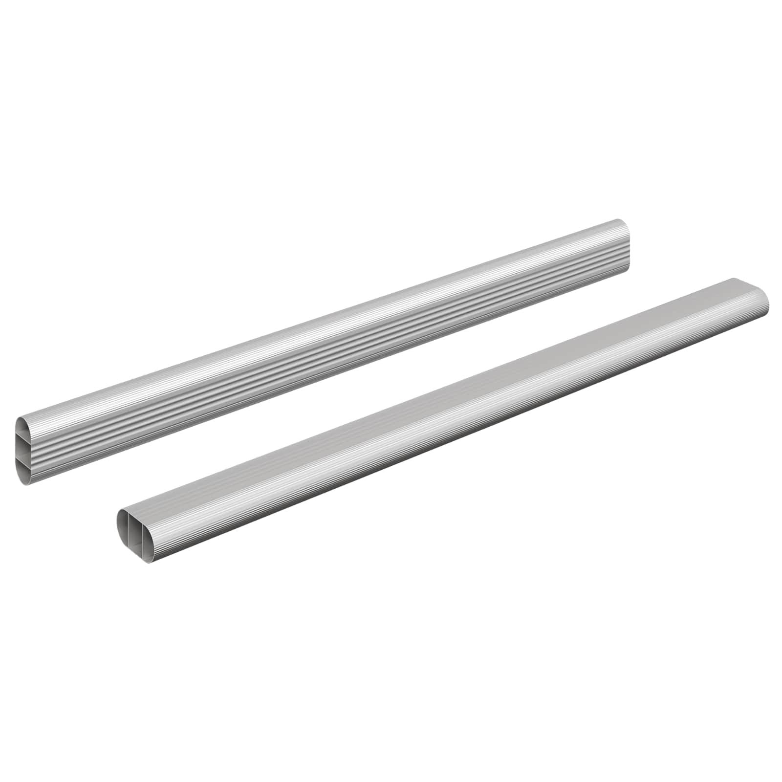 vidaXL Kleiderstange 2 pcs Silber 464 x 15 x 29 mm Aluminiumlegierung