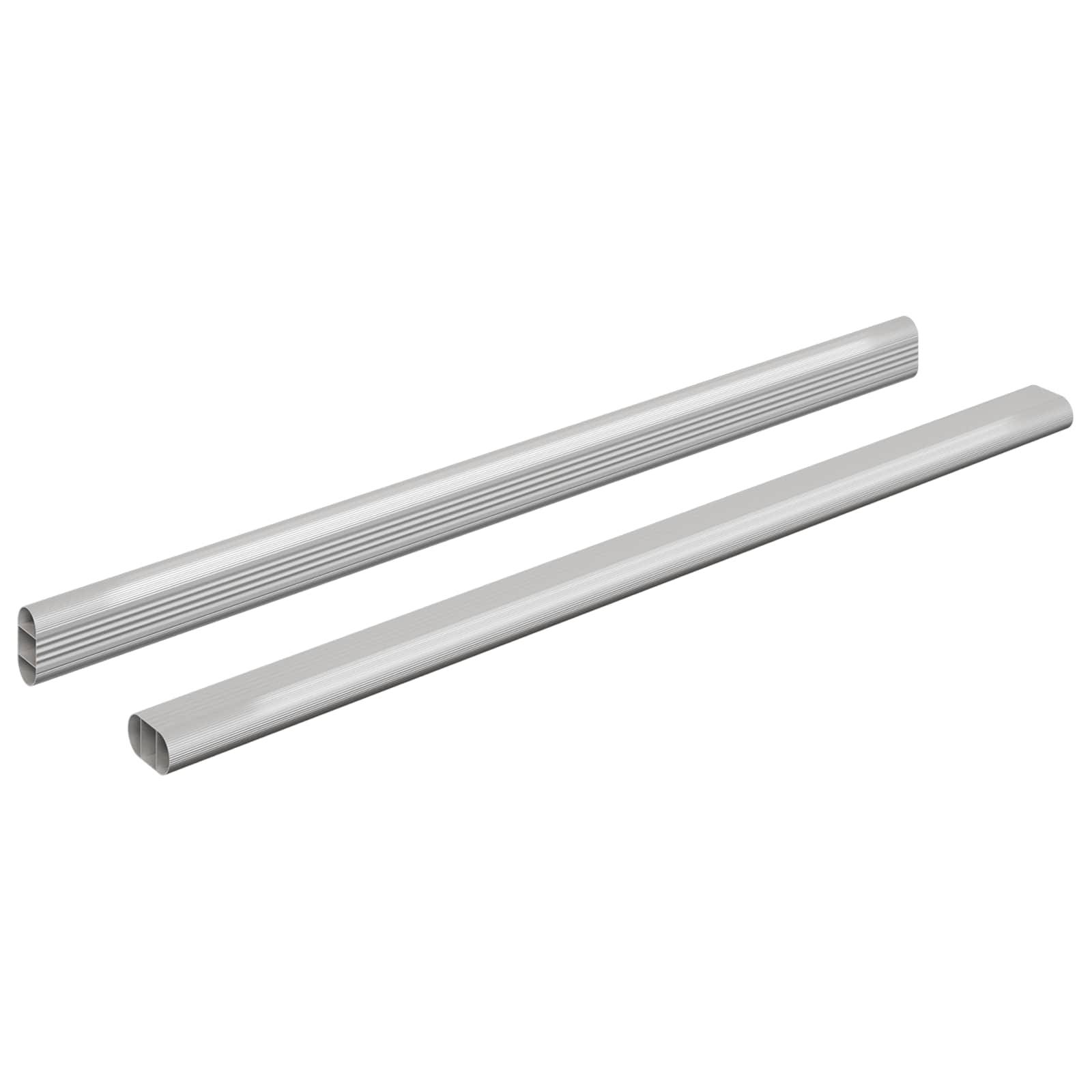 vidaXL Kleiderstange 2 pcs Silber 472 x 15 x 29 mm Aluminiumlegierung