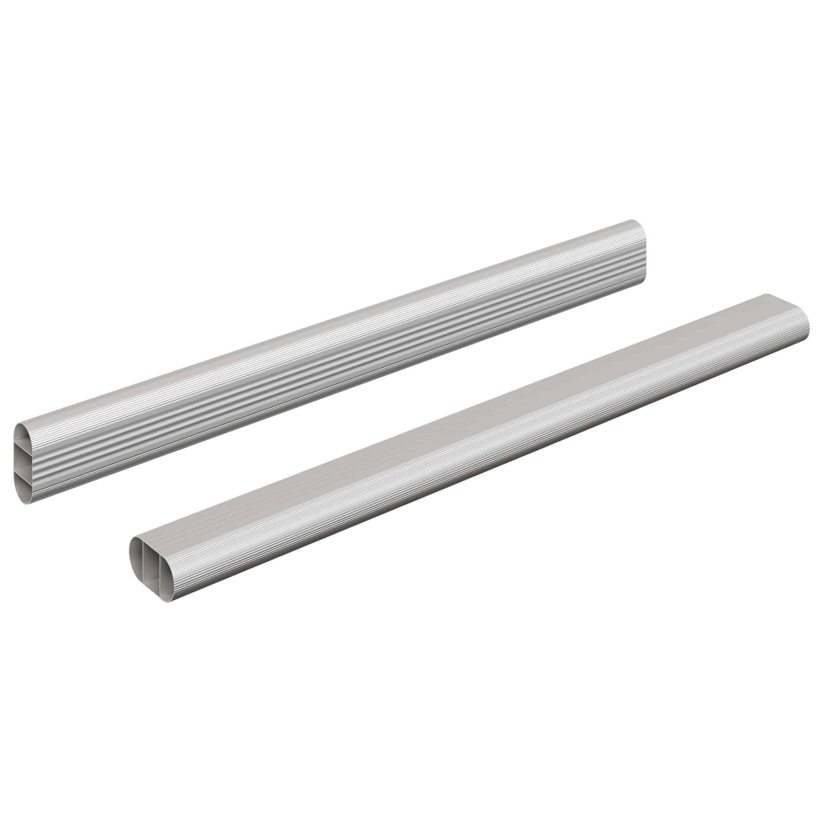 vidaXL Kleiderstange 2 pcs Silber 764 x 15 x 29 mm Aluminiumlegierung