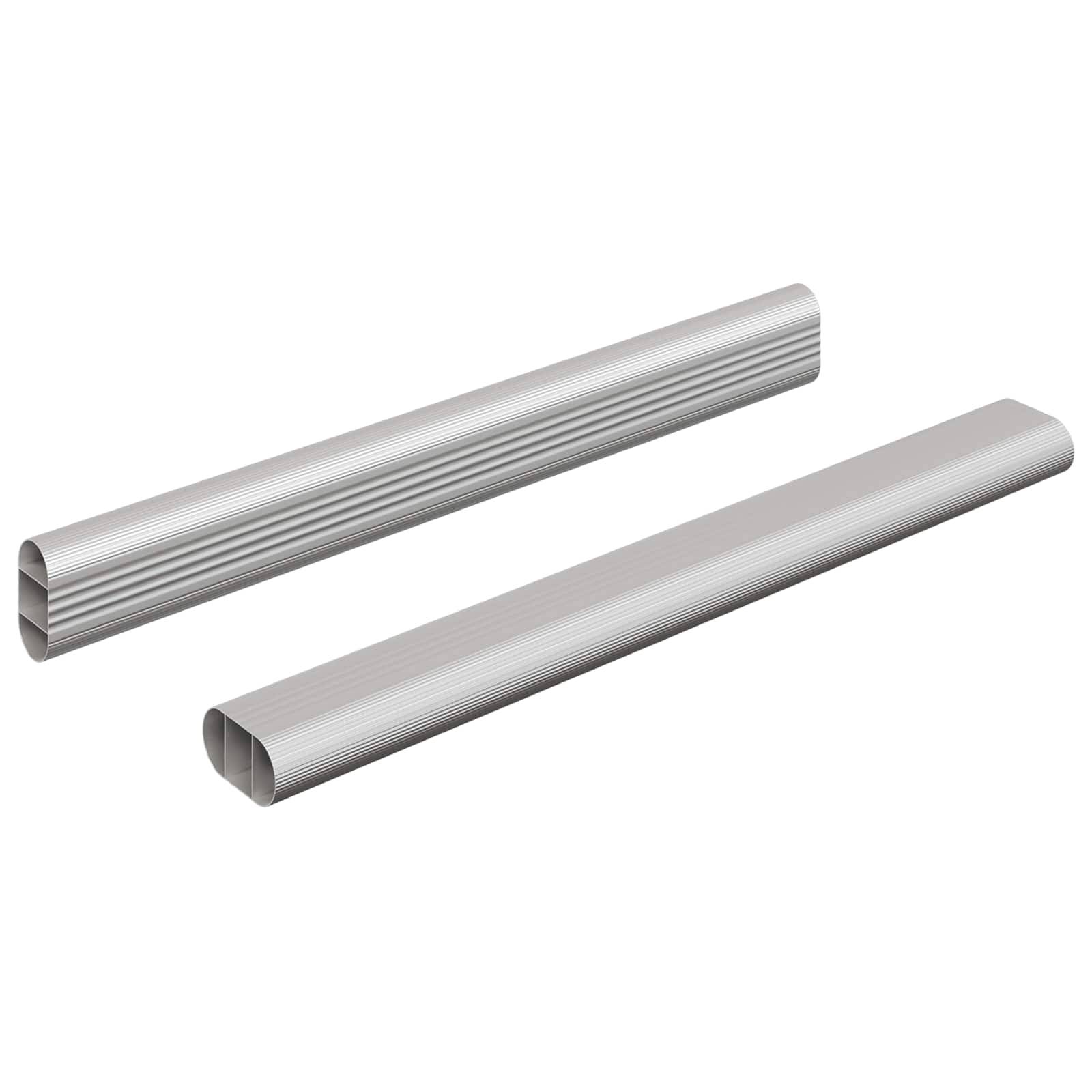 vidaXL Kleiderstange 2 pcs Silber 264 x 15 x 29 mm Aluminiumlegierung