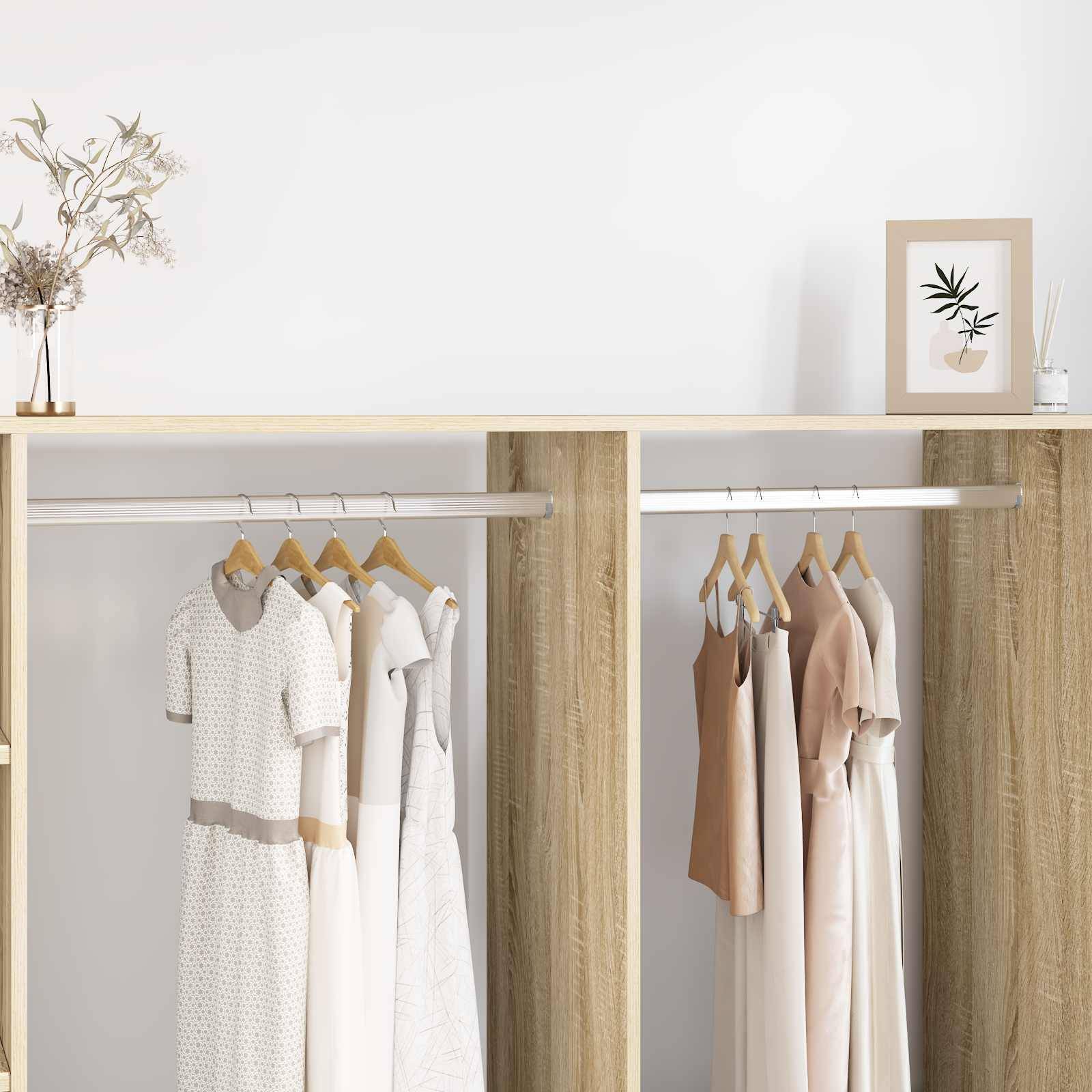 vidaXL Kleiderstange 2 pcs Silber 764 x 15 x 29 mm Aluminiumlegierung