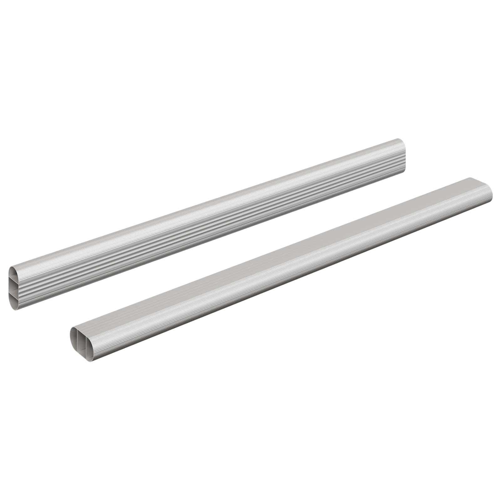 vidaXL Kleiderstange 2 pcs Silber 371,5 x 15 x 29 mm