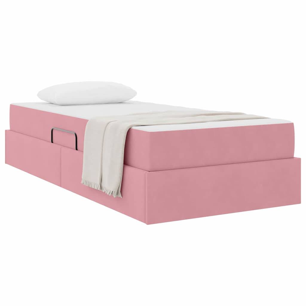vidaXL Aufbewahrungsbett mit Matratze Rosa 100 x 200 cm Samt