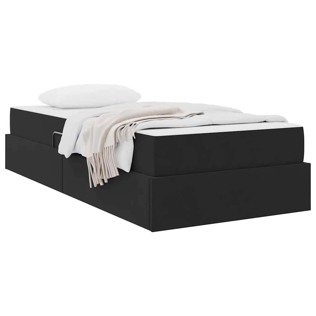 vidaXL Aufbewahrungsbett mit Matratze Schwarz 100 x 200 cm Samt