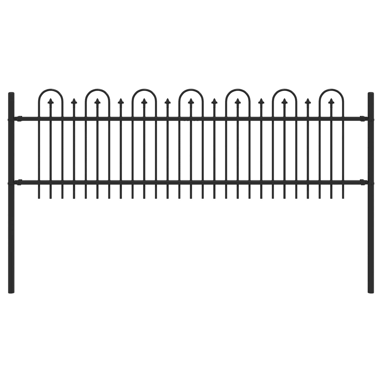 vidaXL Spitzenbogenzaun Dronten Schwarz