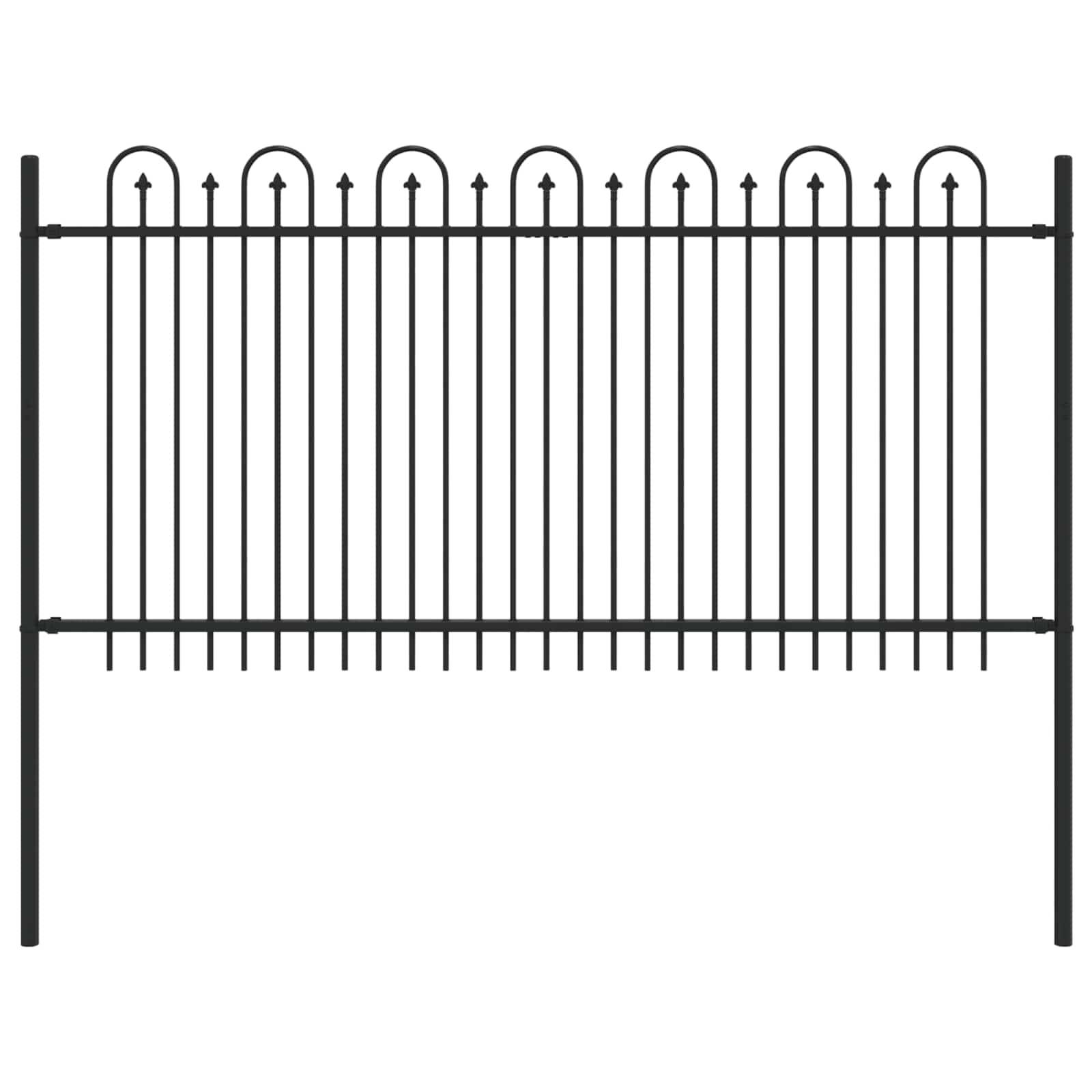 vidaXL Spitzenbogenzaun Dronten Schwarz 200 x 150 cm