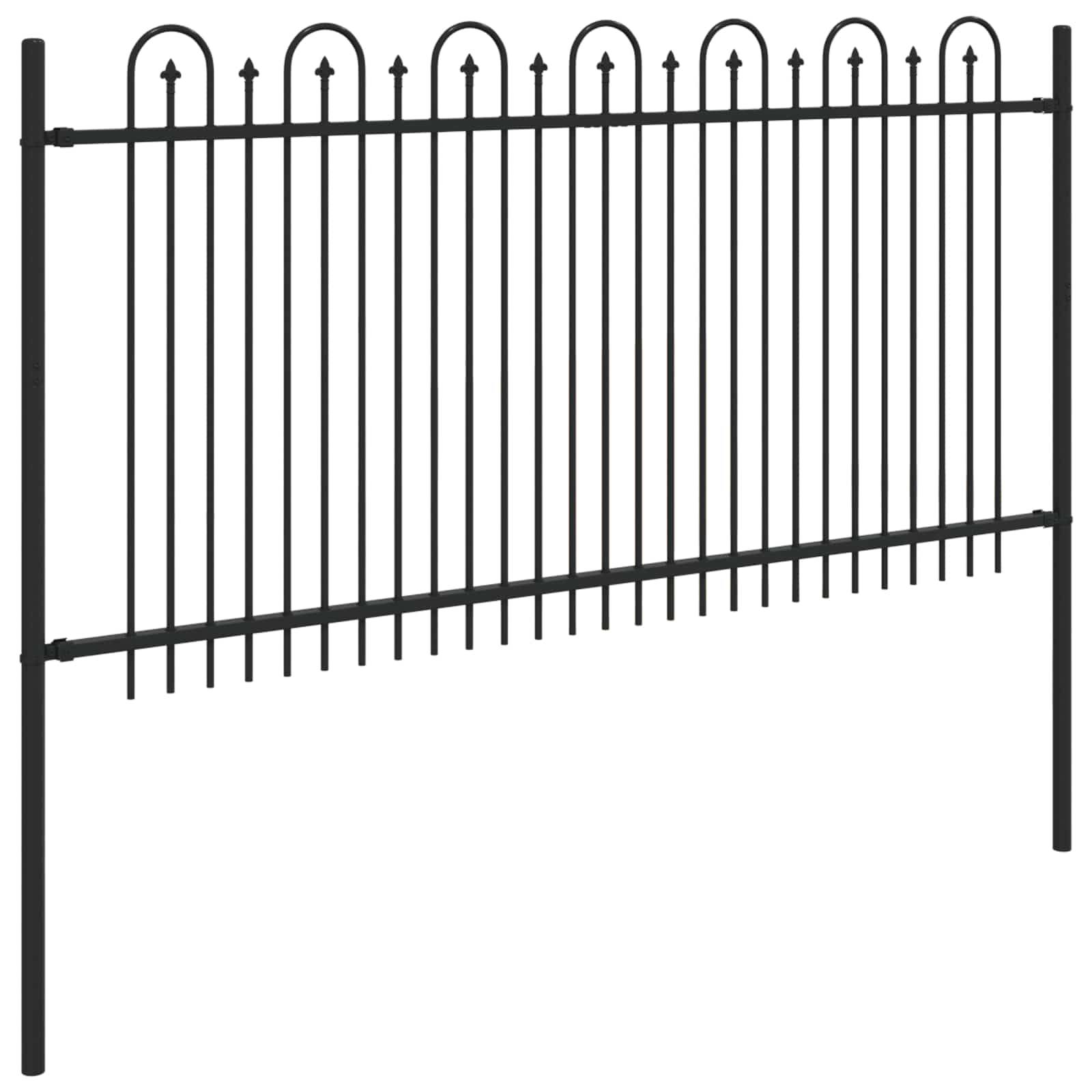 vidaXL Spitzenbogenzaun Dronten Schwarz 200 x 150 cm