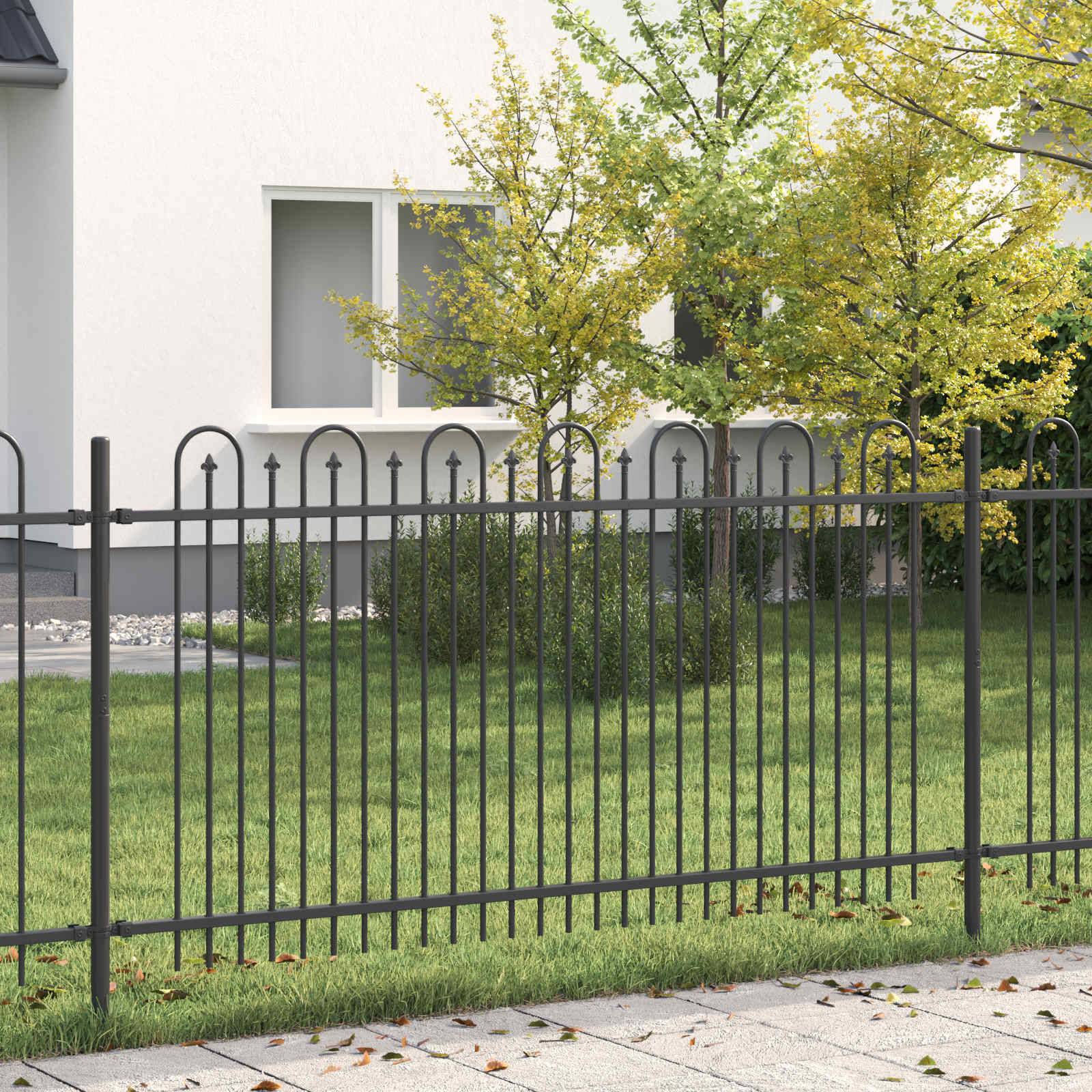 vidaXL Spitzenbogenzaun Dronten Schwarz 200 x 150 cm