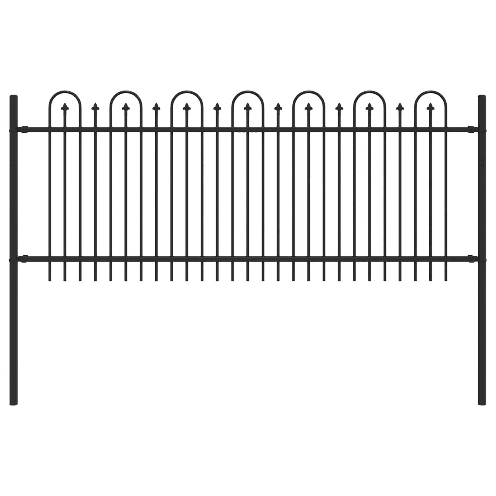 vidaXL Spitzenbogenzaun Dronten Schwarz 200 x 130 cm