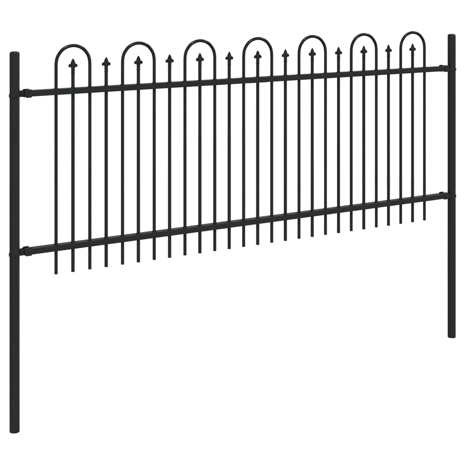 vidaXL Spitzenbogenzaun Dronten Schwarz 200 x 130 cm