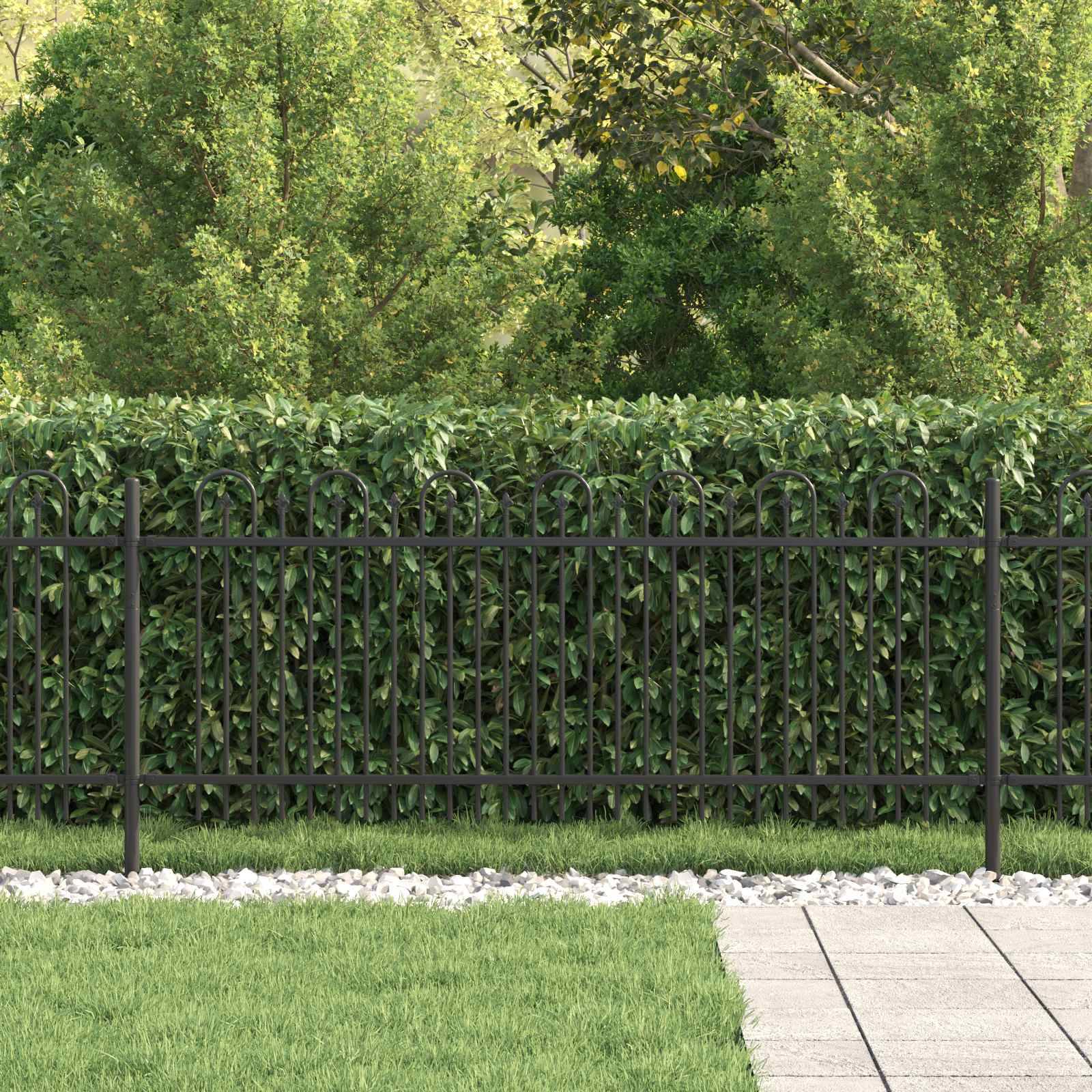 vidaXL Spitzenbogenzaun Dronten Schwarz 200 x 130 cm