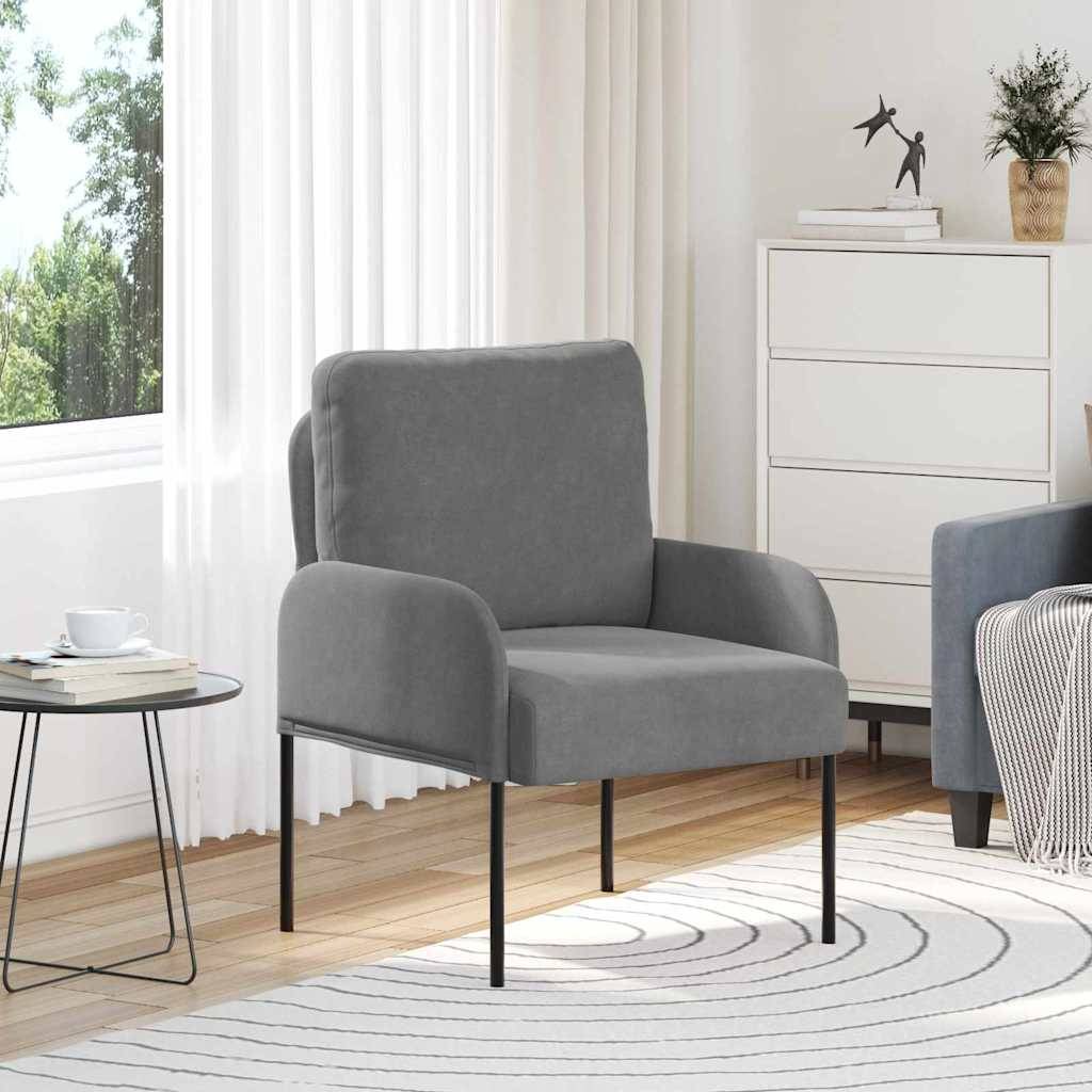 vidaXL Sofas mit Kissen 55cm Dunkelgrau Sperrholz