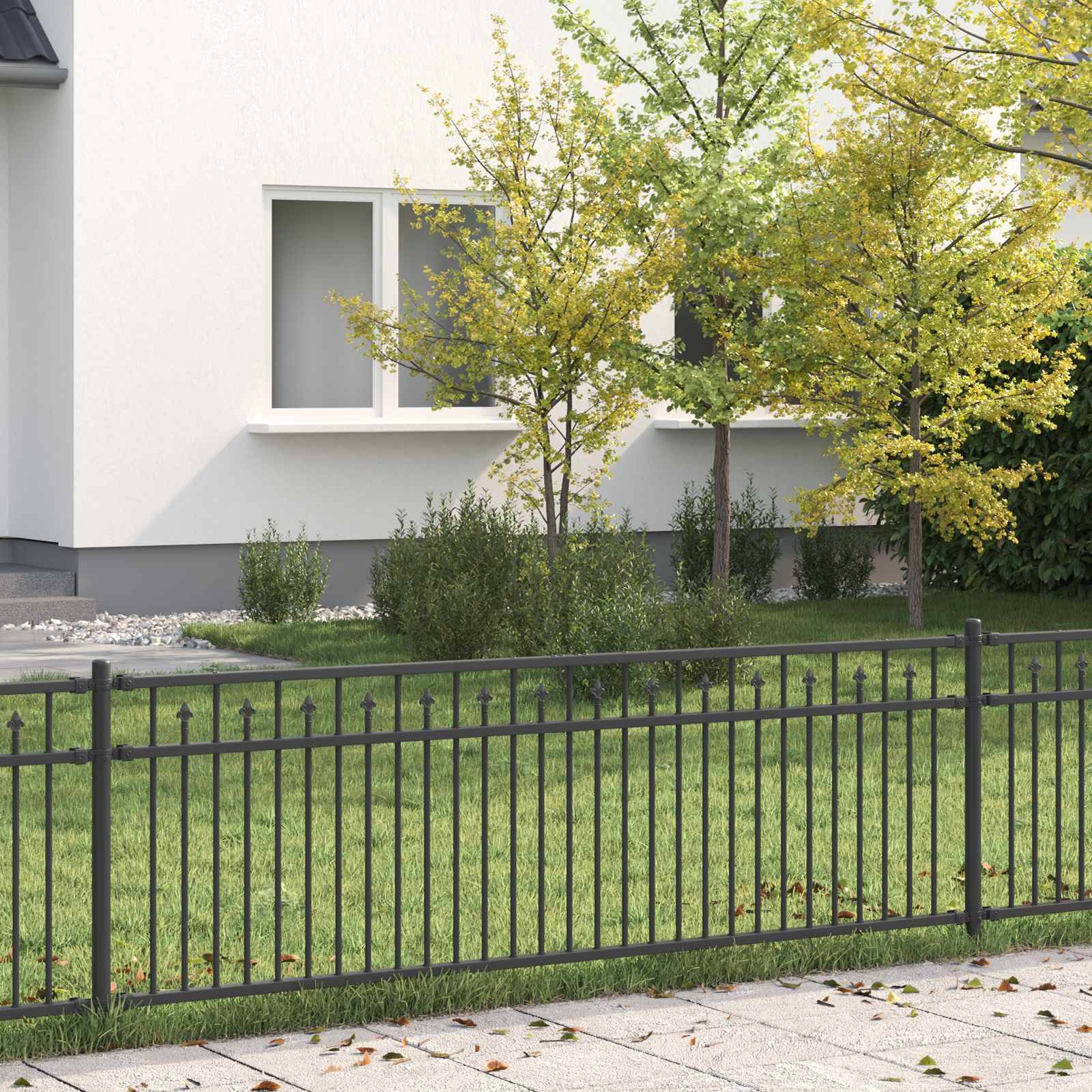 vidaXL Spitzenzaun Baarlo Schwarz 200 x 110 cm