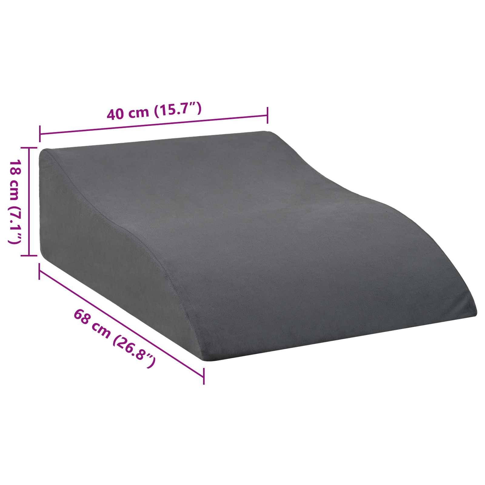vidaXL Beinkissen Grau 68 x 40 x 18 cm PU-Schaum