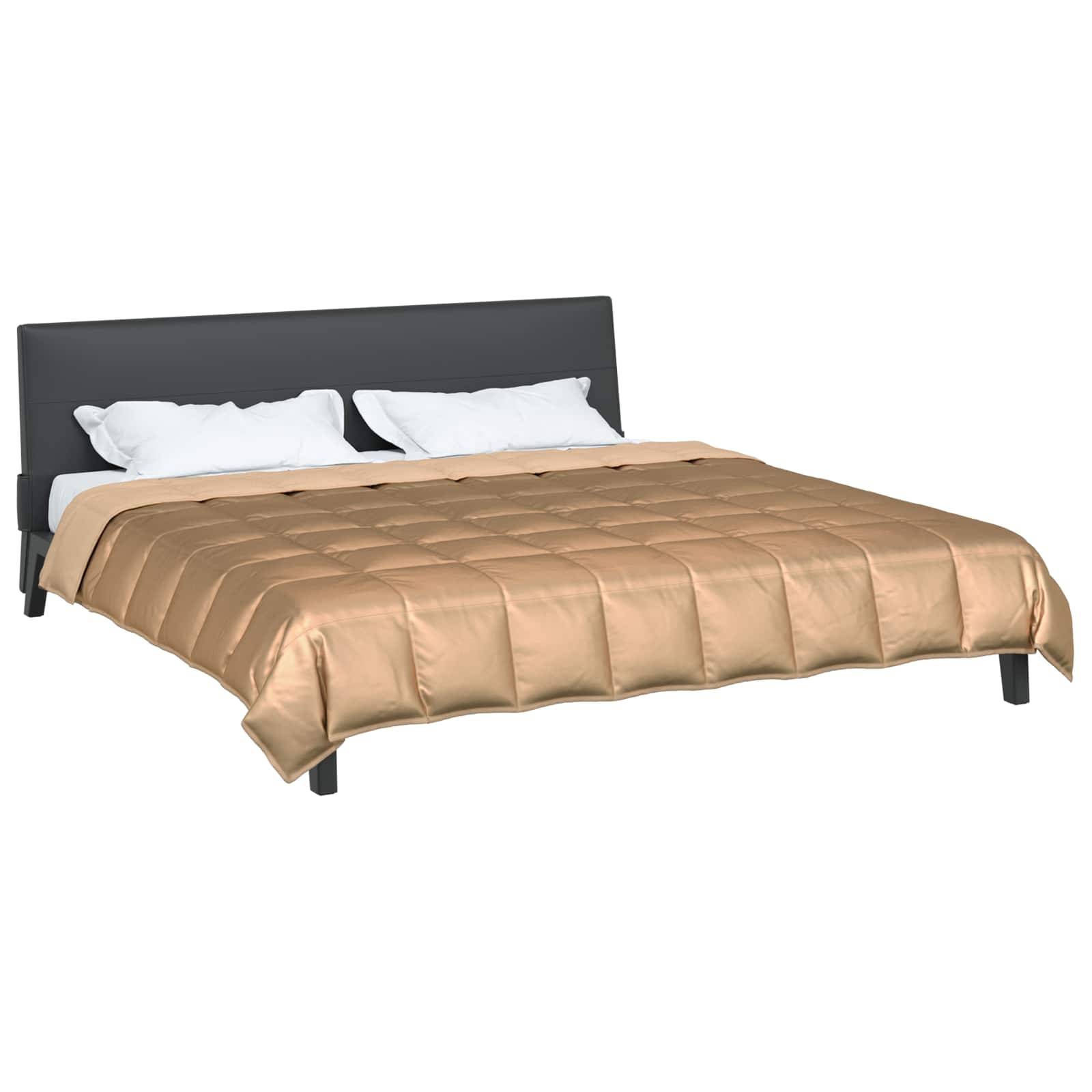 vidaXL Ganzjahresbettdecke Gold 220 x 240 cm Satin und Mikrofaser
