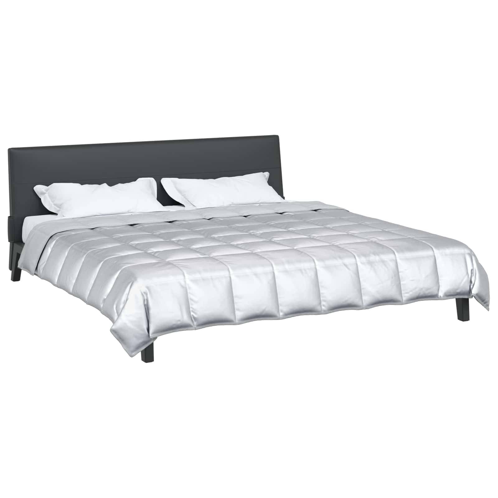 vidaXL Ganzjahresbettdecke Silber 220 x 240 cm Satin und Mikrofaser