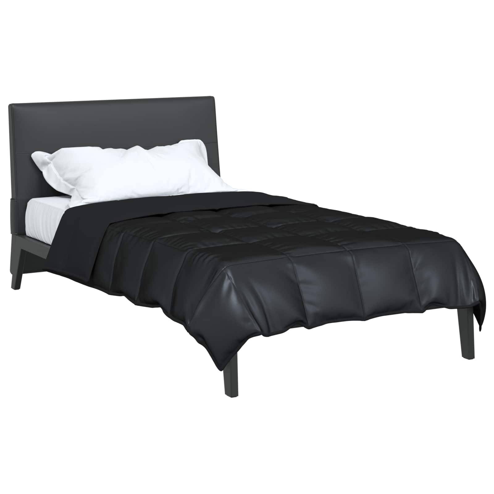 vidaXL Ganzjahresbettdecke Schwarz 140 x 200 cm Satin und Mikrofaser