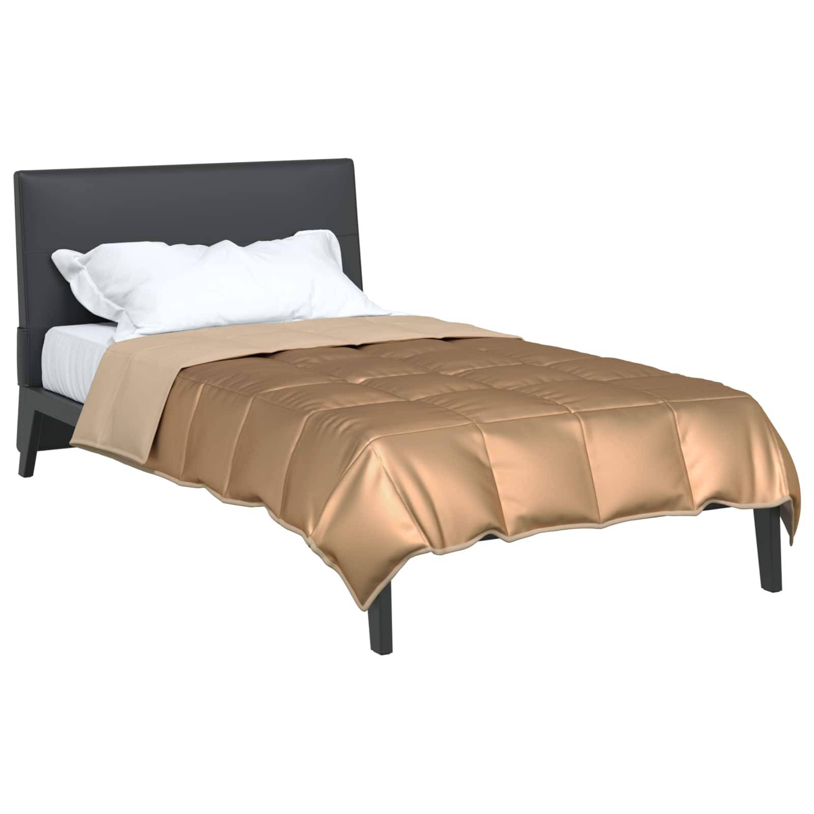 vidaXL Sommerdecke Gold 135 x 200 cm Satin und Mikrofaser