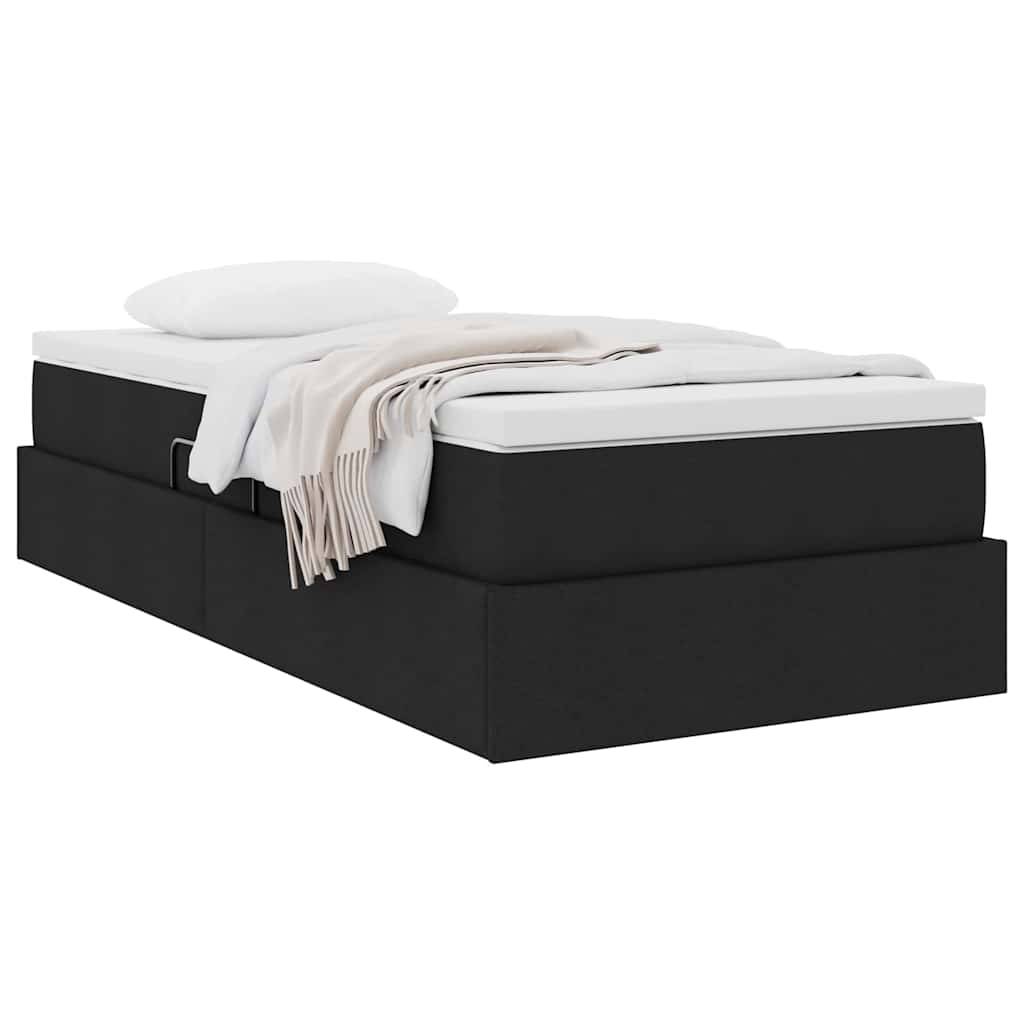 vidaXL Aufbewahrungsbett mit Matratze Schwarz 100 x 200 cm Polyester