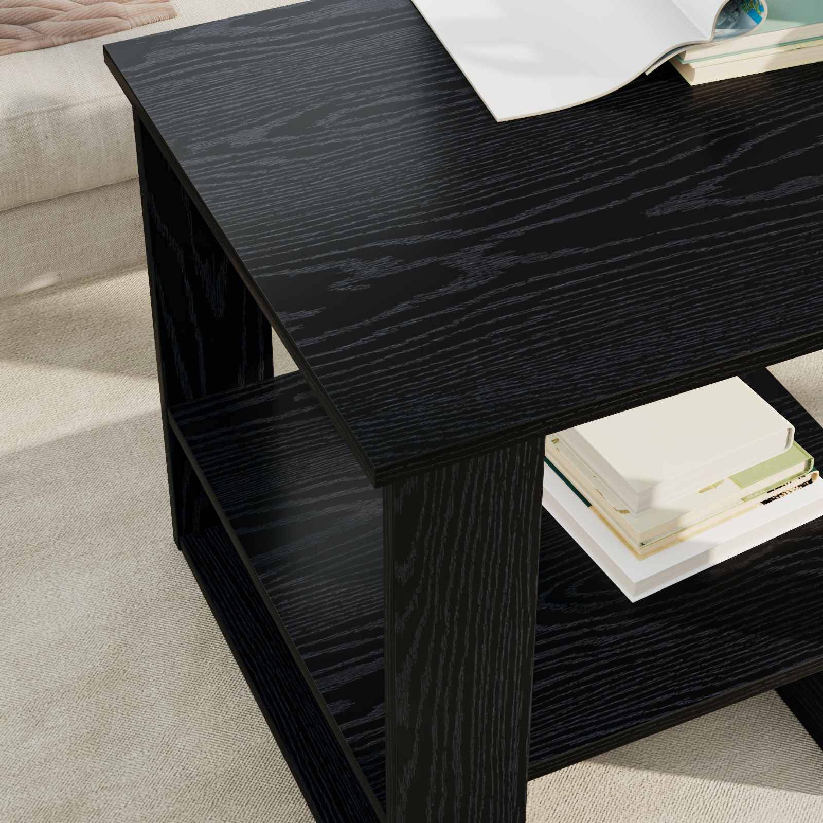 vidaXL Couchtisch Schwarz Eichen-Optik 51 x 50 x 50 cm Holzwerkstoff