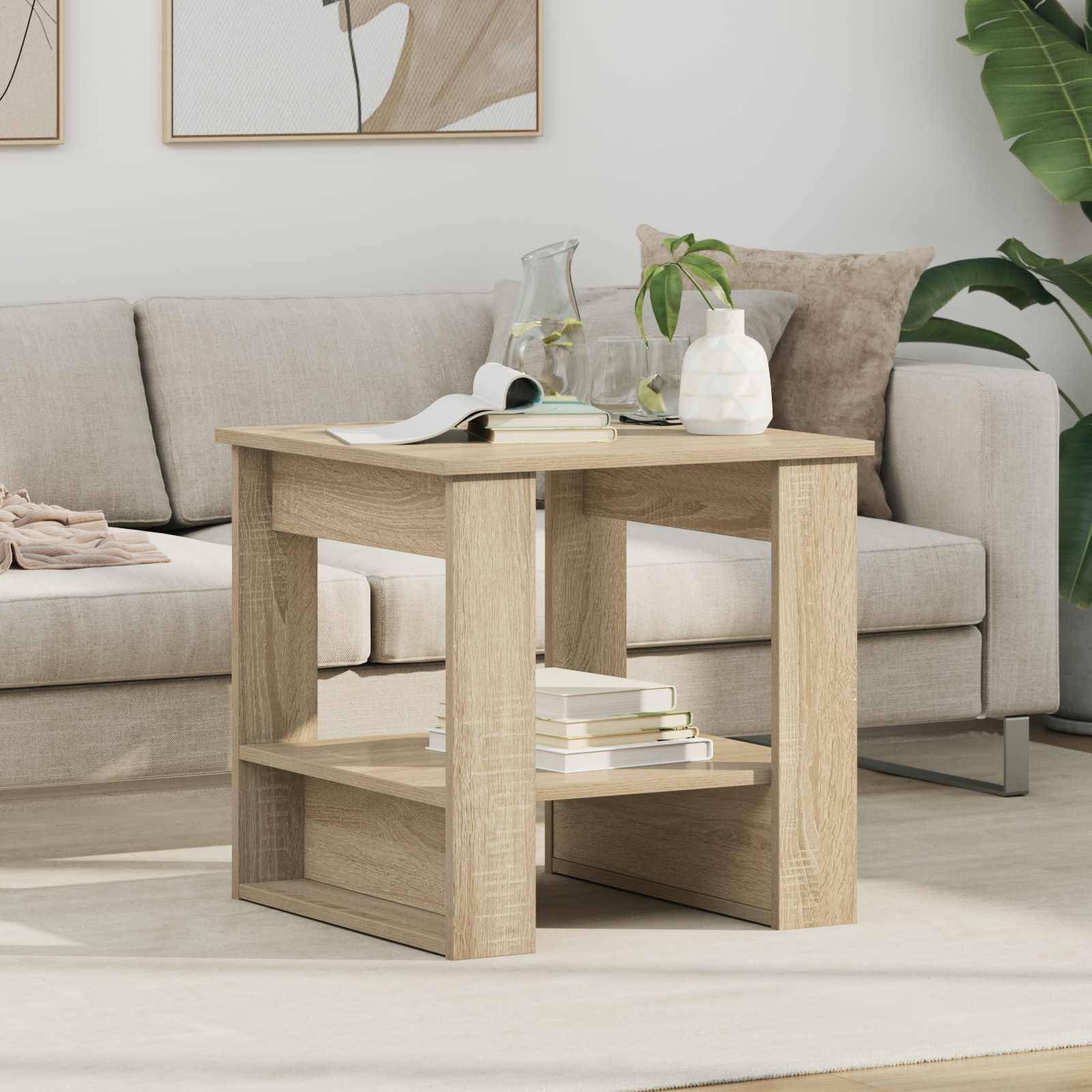 vidaXL Couchtisch Sonoma-Eiche 51 x 50 x 50 cm Holzwerkstoff
