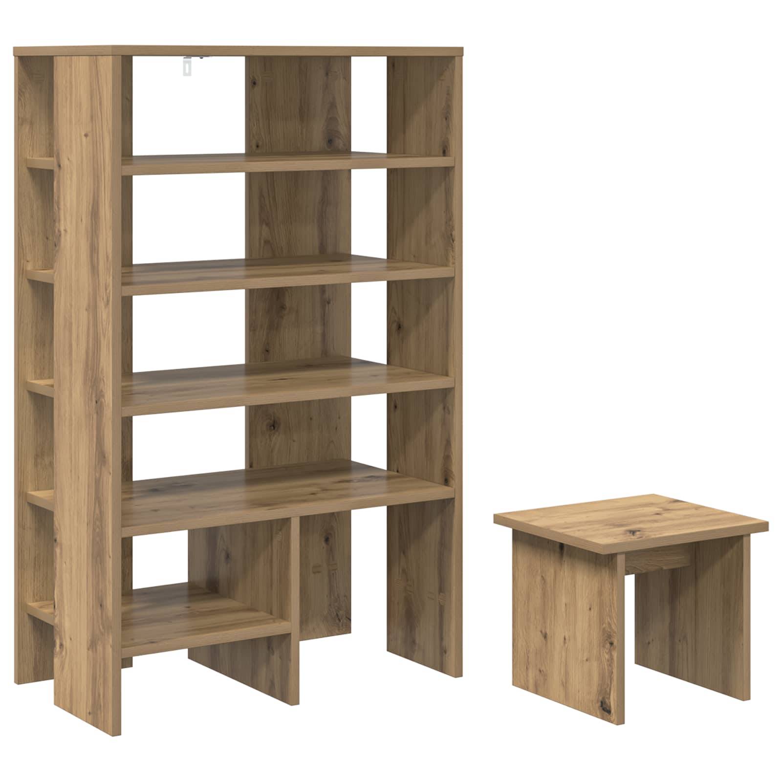 vidaXL Schuhschrank mit Regal 2 pcs Artisan-Eiche Holzwerkstoff