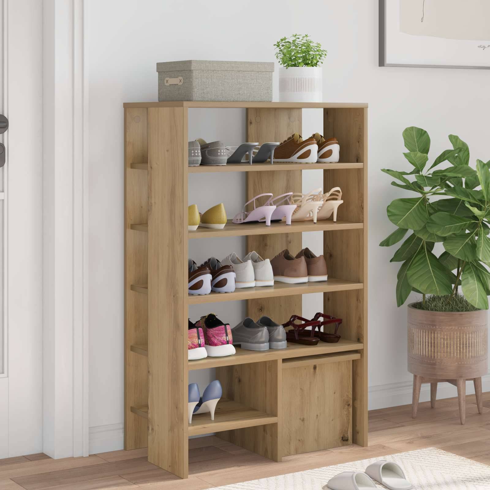 vidaXL Schuhschrank mit Regal 2 pcs Artisan-Eiche Holzwerkstoff
