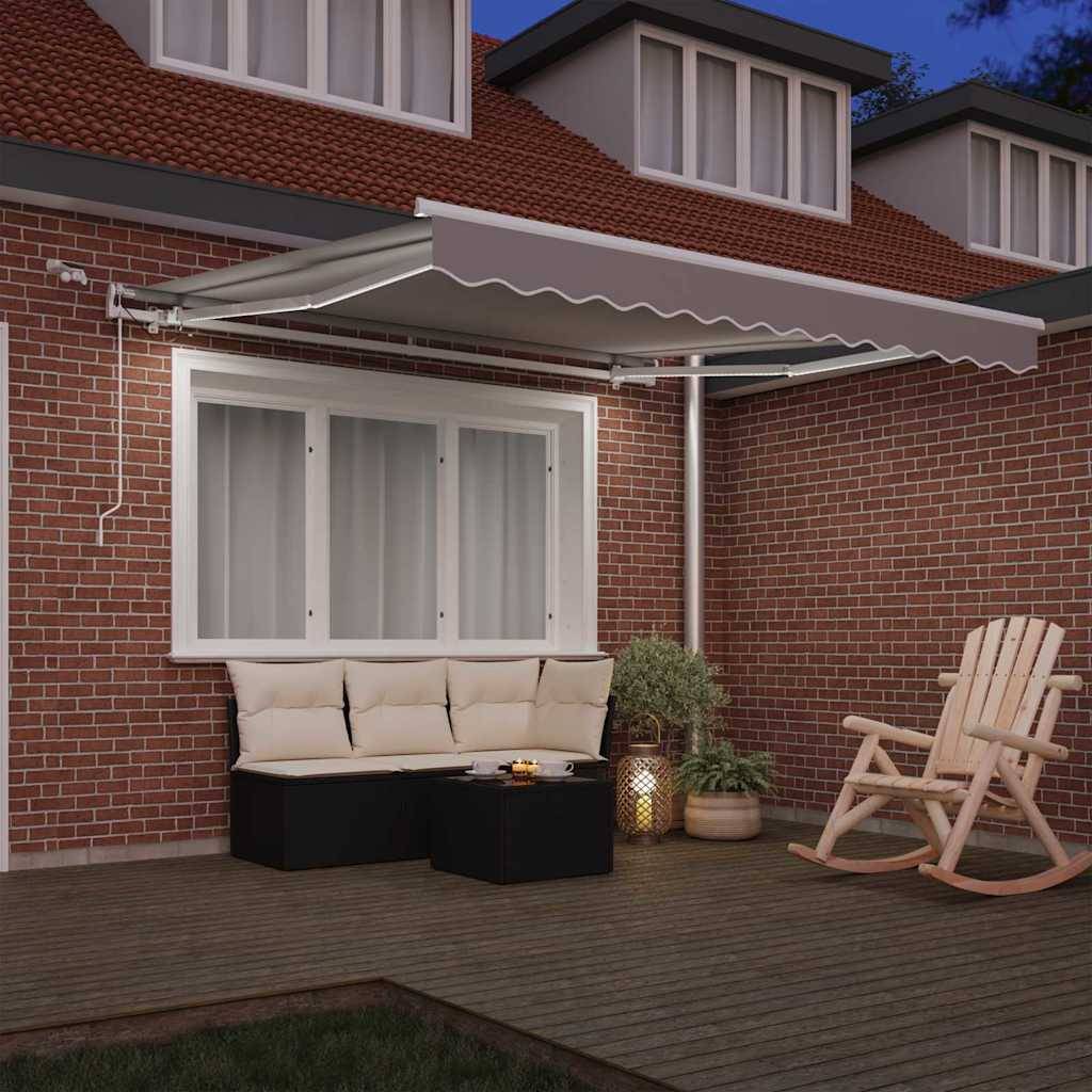 vidaXL Einziehbare Markise Hellgrau 300 x 250 cm Polyester und Metall