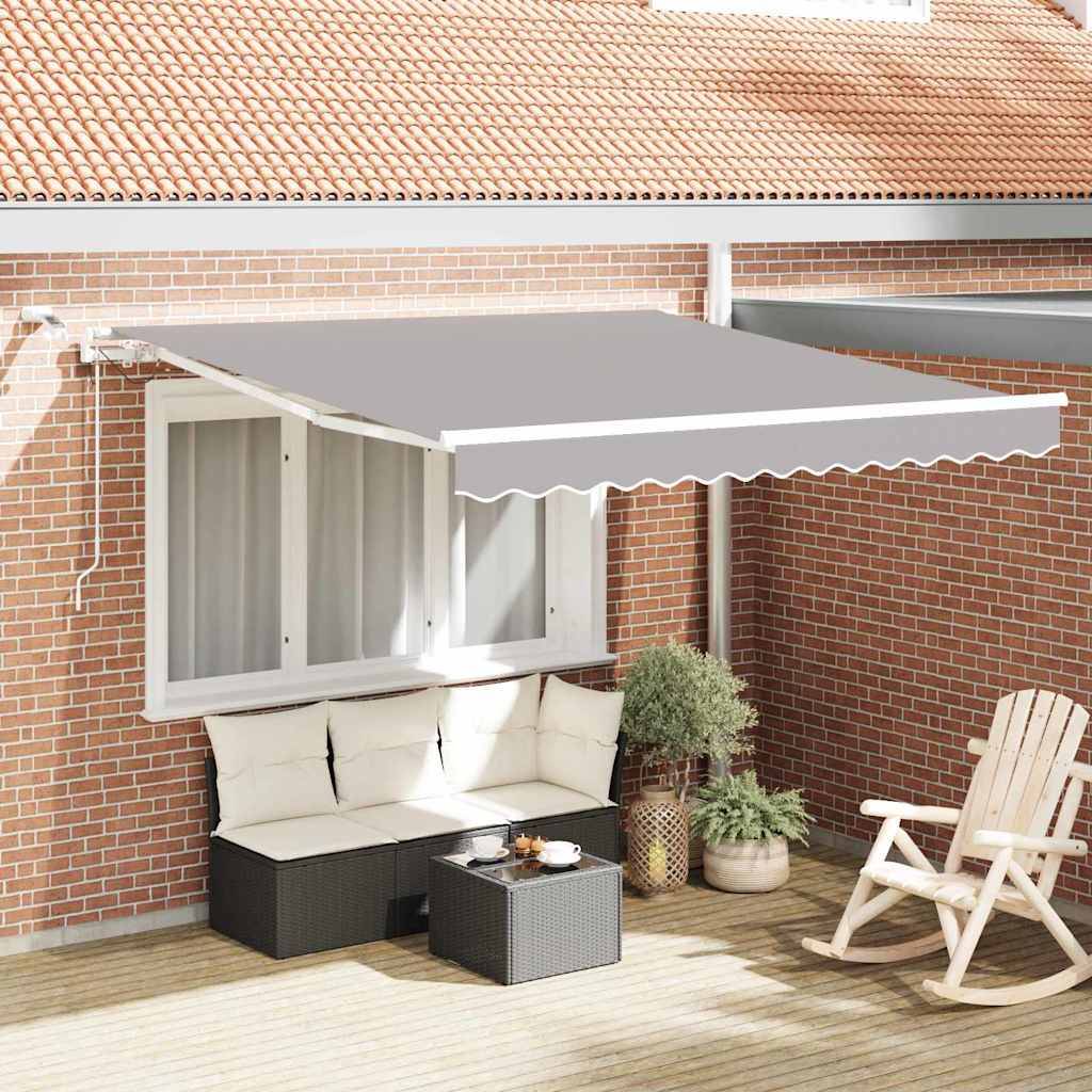 vidaXL Einziehbare Markise Hellgrau 300 x 250 cm Polyester und Metall