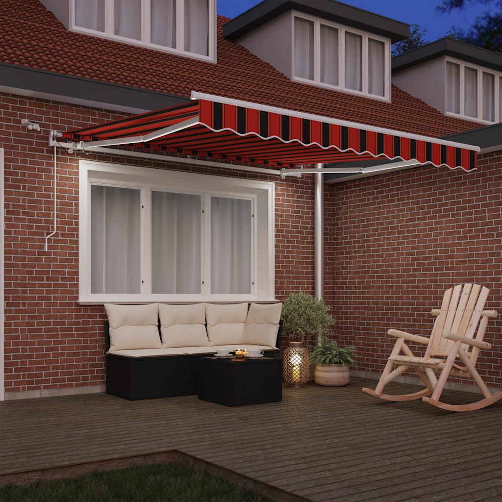 vidaXL Einziehbare Markise Orange und Braun 300 x 250 cm