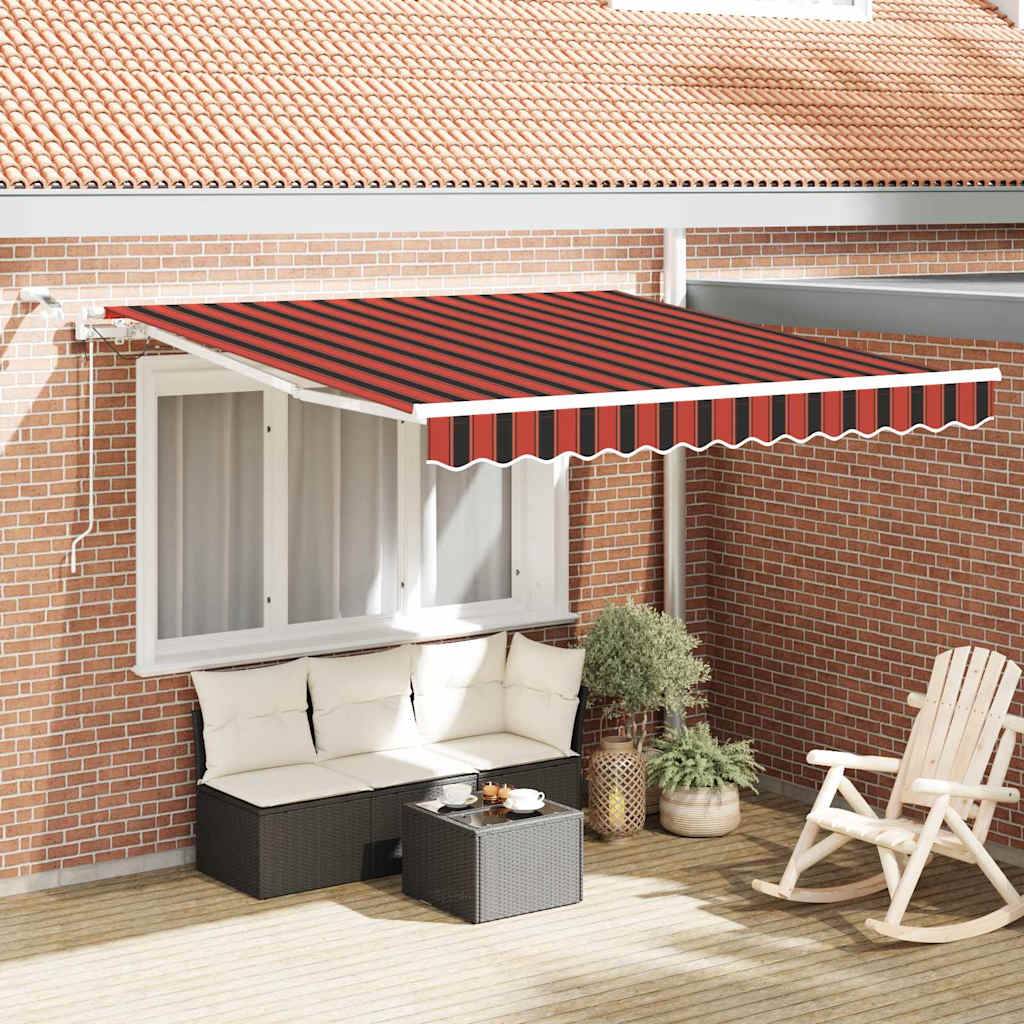 vidaXL Einziehbare Markise Orange und Braun 300 x 250 cm