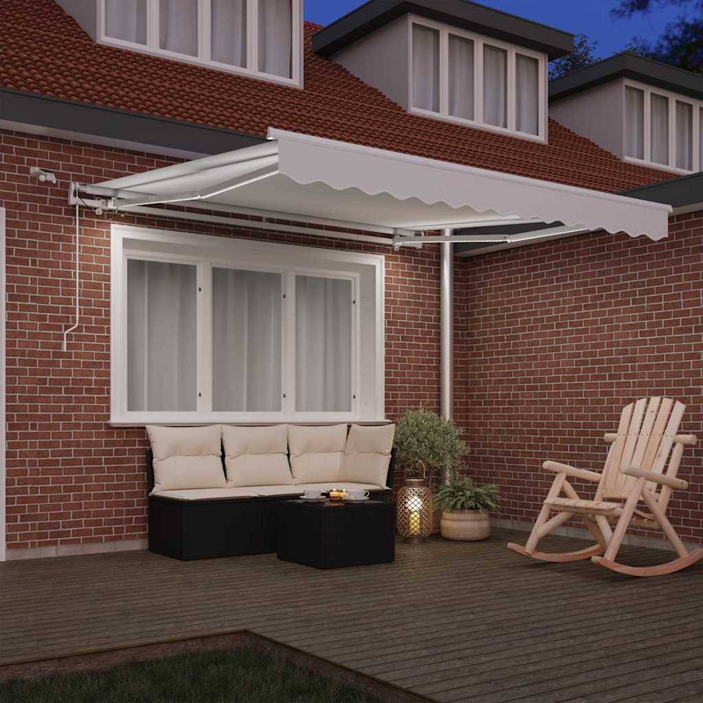 vidaXL Einziehbare Markise Weiß 350 x 250 cm Polyester und Metall