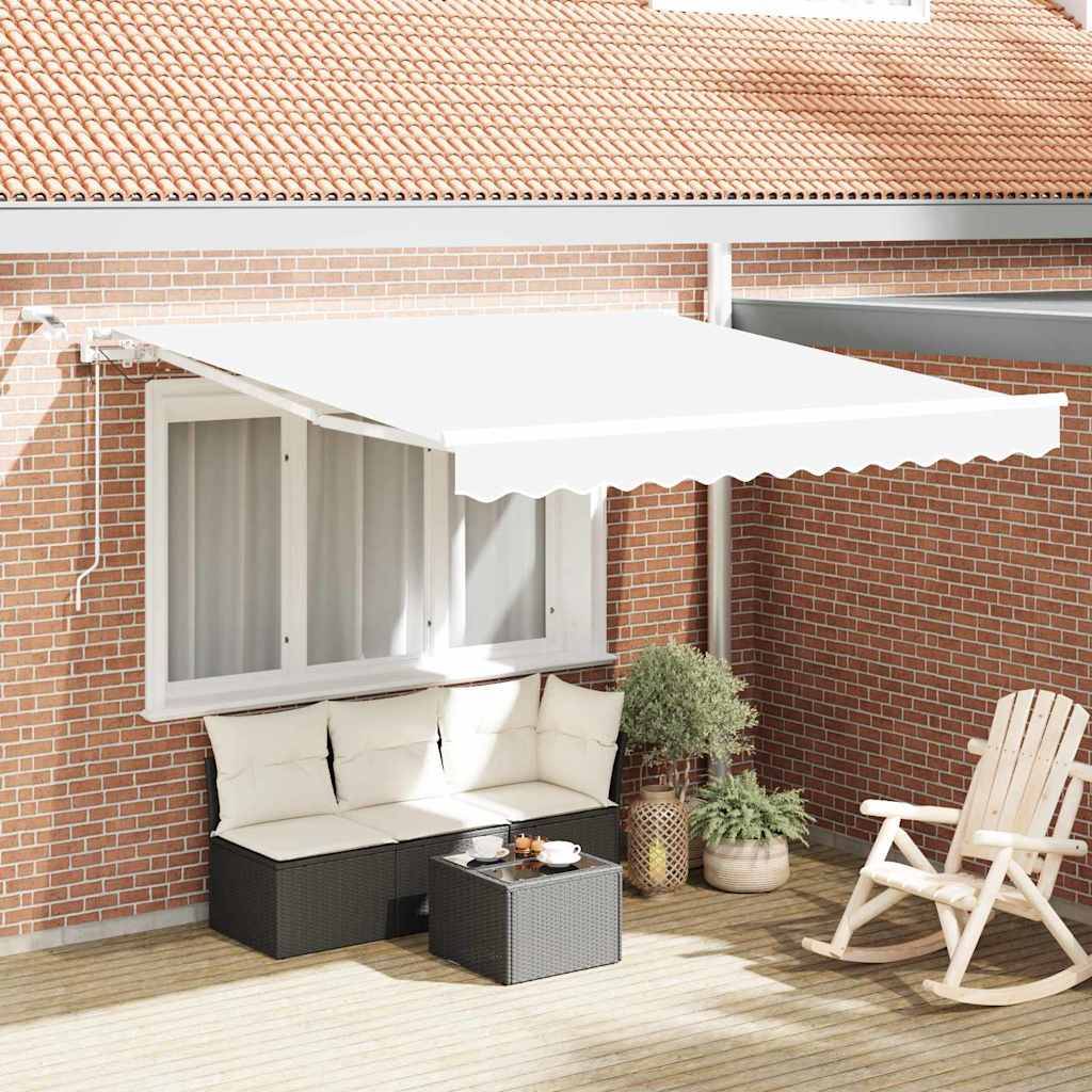 vidaXL Einziehbare Markise Weiß 300 x 250 cm Polyester und Metall