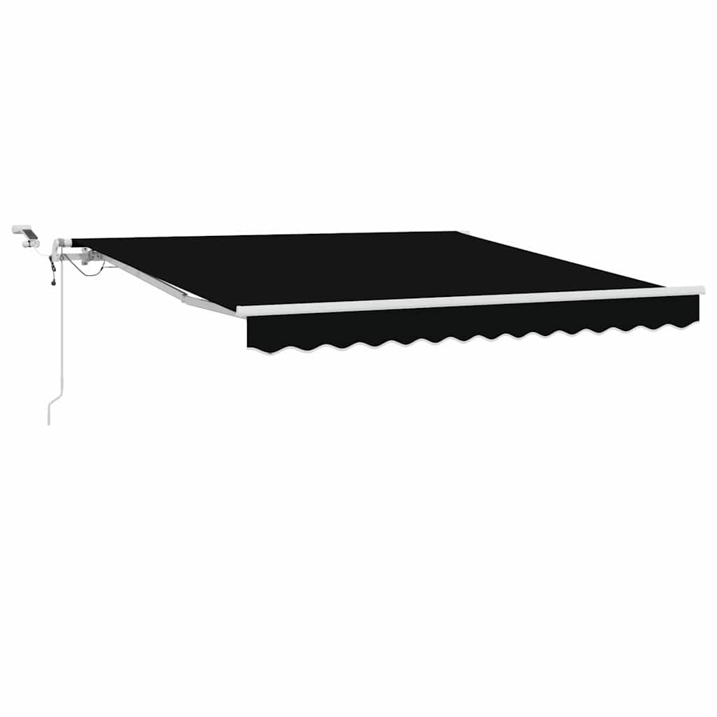 vidaXL Einziehbare Markise Schwarz 350 x 250 cm Polyester und Metall
