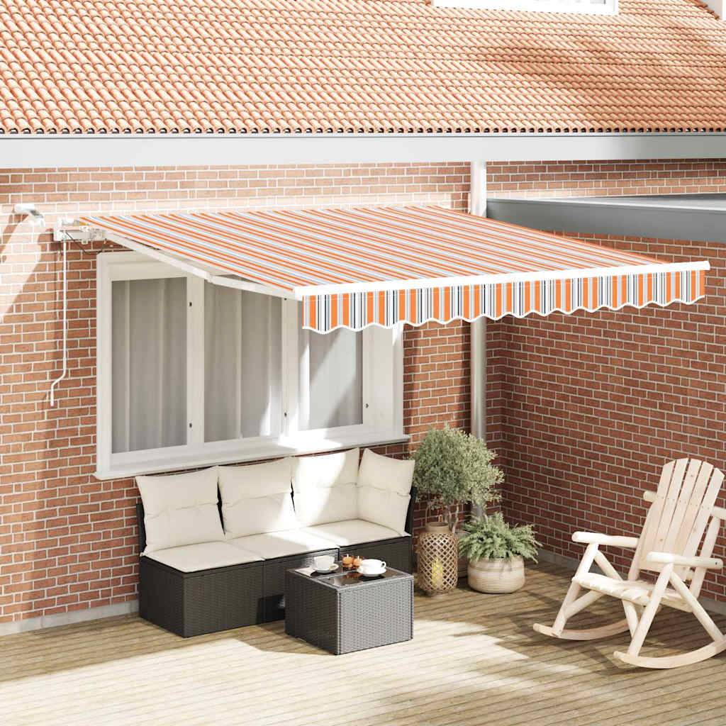 vidaXL Einziehbare Markise Mehrfarbig 350 x 250 cm