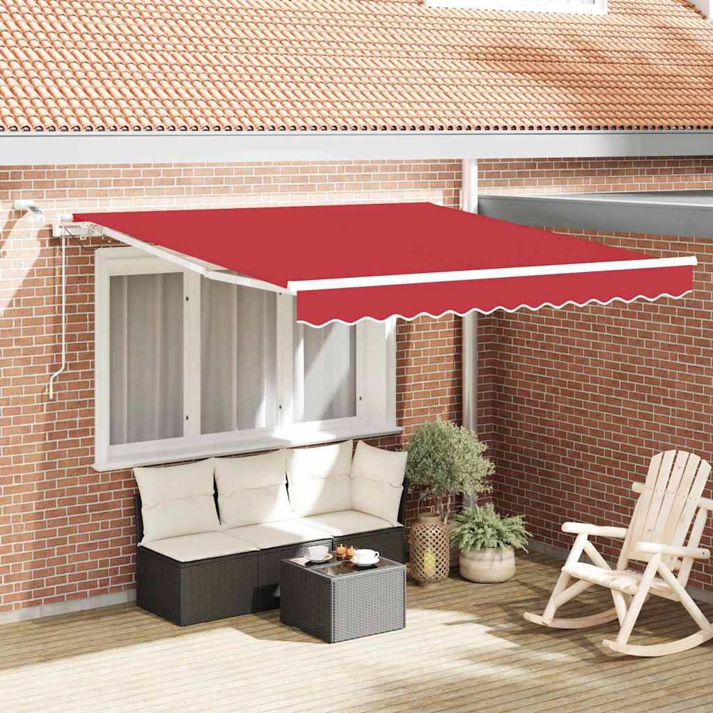 vidaXL Einziehbare Markise Rot 350 x 250 cm Polyester und Metall