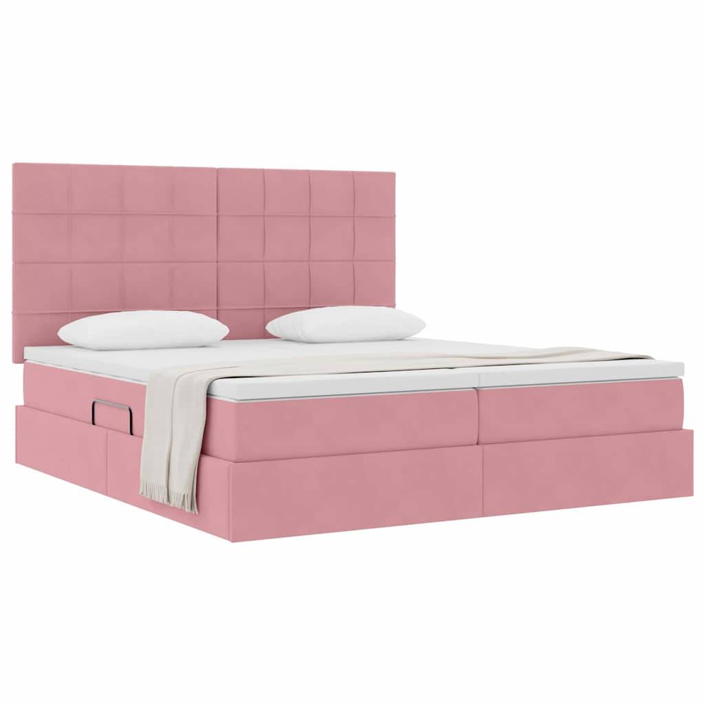 vidaXL Aufbewahrungsbett mit Kopfteil Rosa 180 x 200 cm Samt