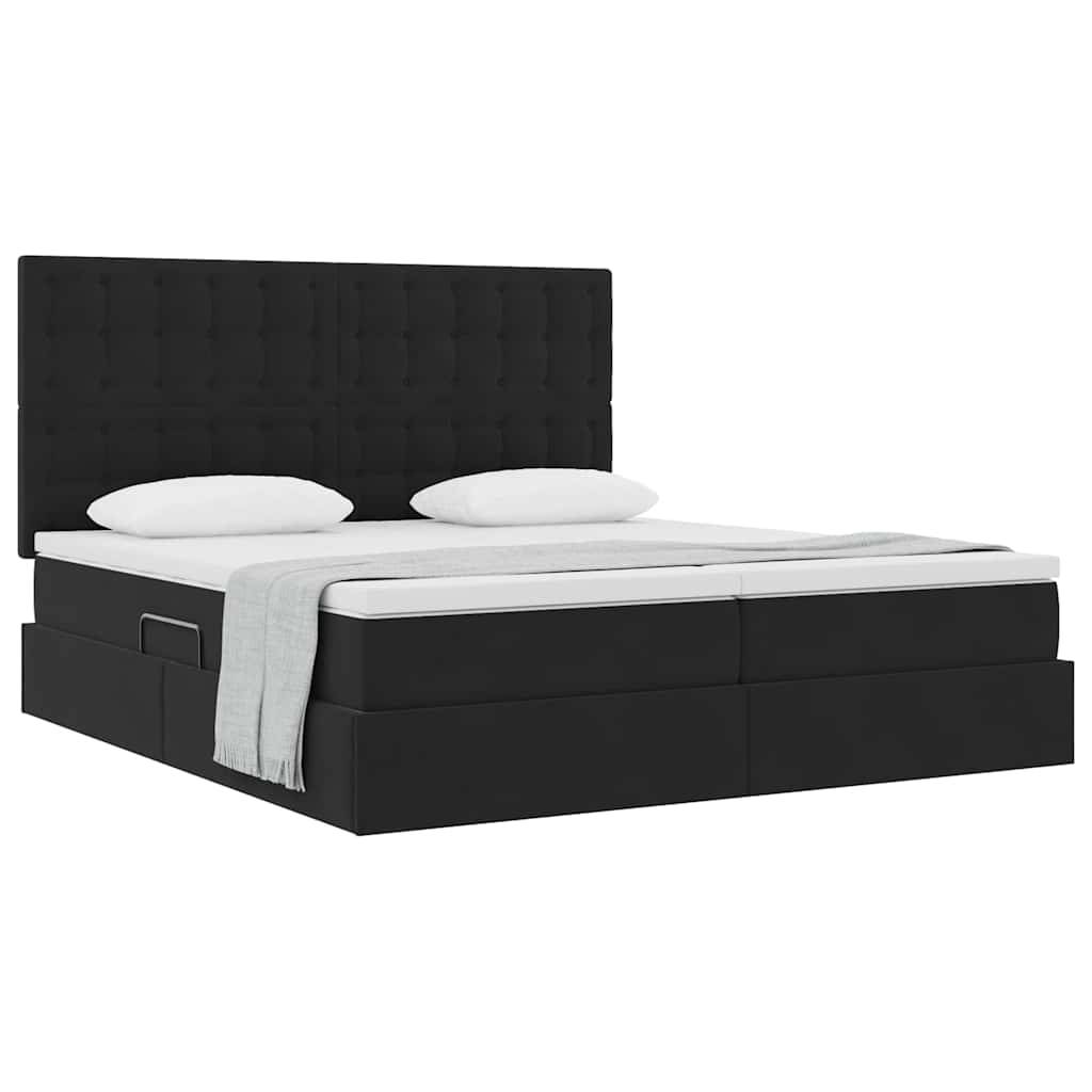 vidaXL Aufbewahrungsbett mit Kopfteil Schwarz 200 x 200 cm Samt