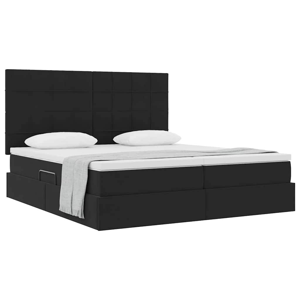 vidaXL Aufbewahrungsbett mit Kopfteil Schwarz 180 x 200 cm Samt