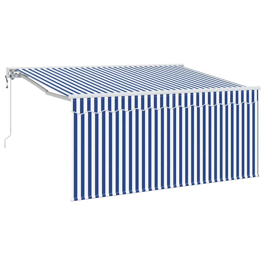 vidaXL Einziehbare Markise Blau und Weiß 300 x 200 cm