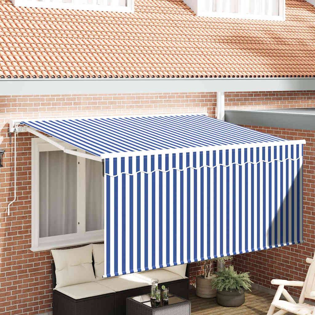 vidaXL Einziehbare Markise Blau und Weiß 300 x 200 cm