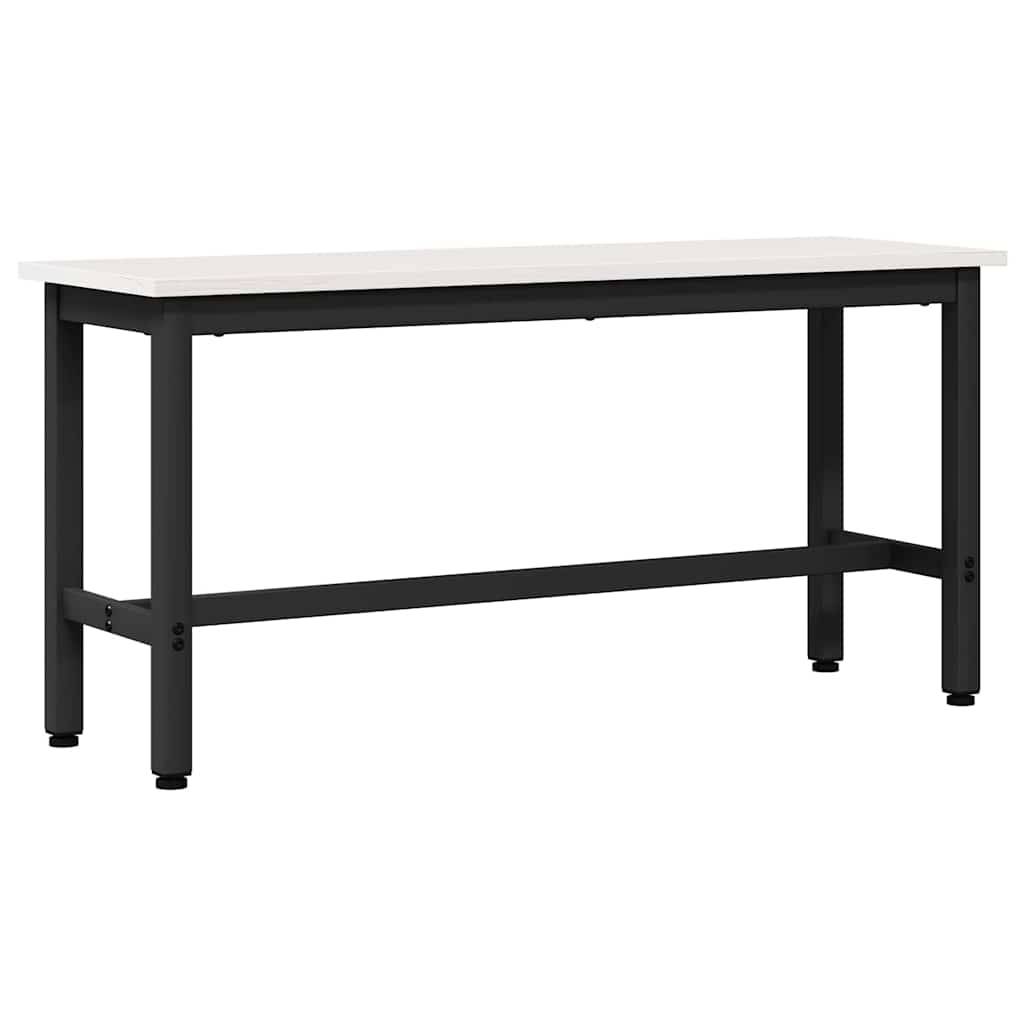 vidaXL Esstischbank Weiß 100 x 32,5 x 49 cm Massives Kiefernholz