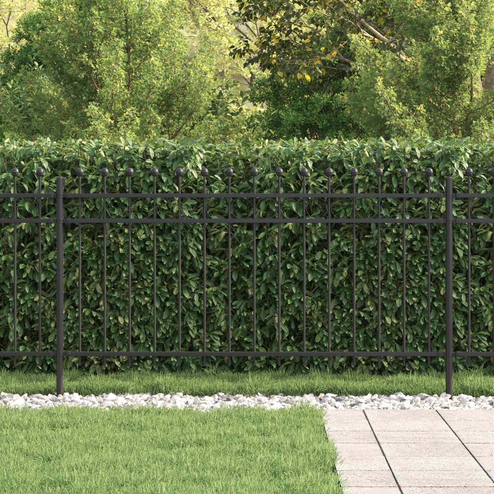 vidaXL Ringzaun Tilburg Schwarz 200 x 150 cm Pulverbeschichteter Stahl