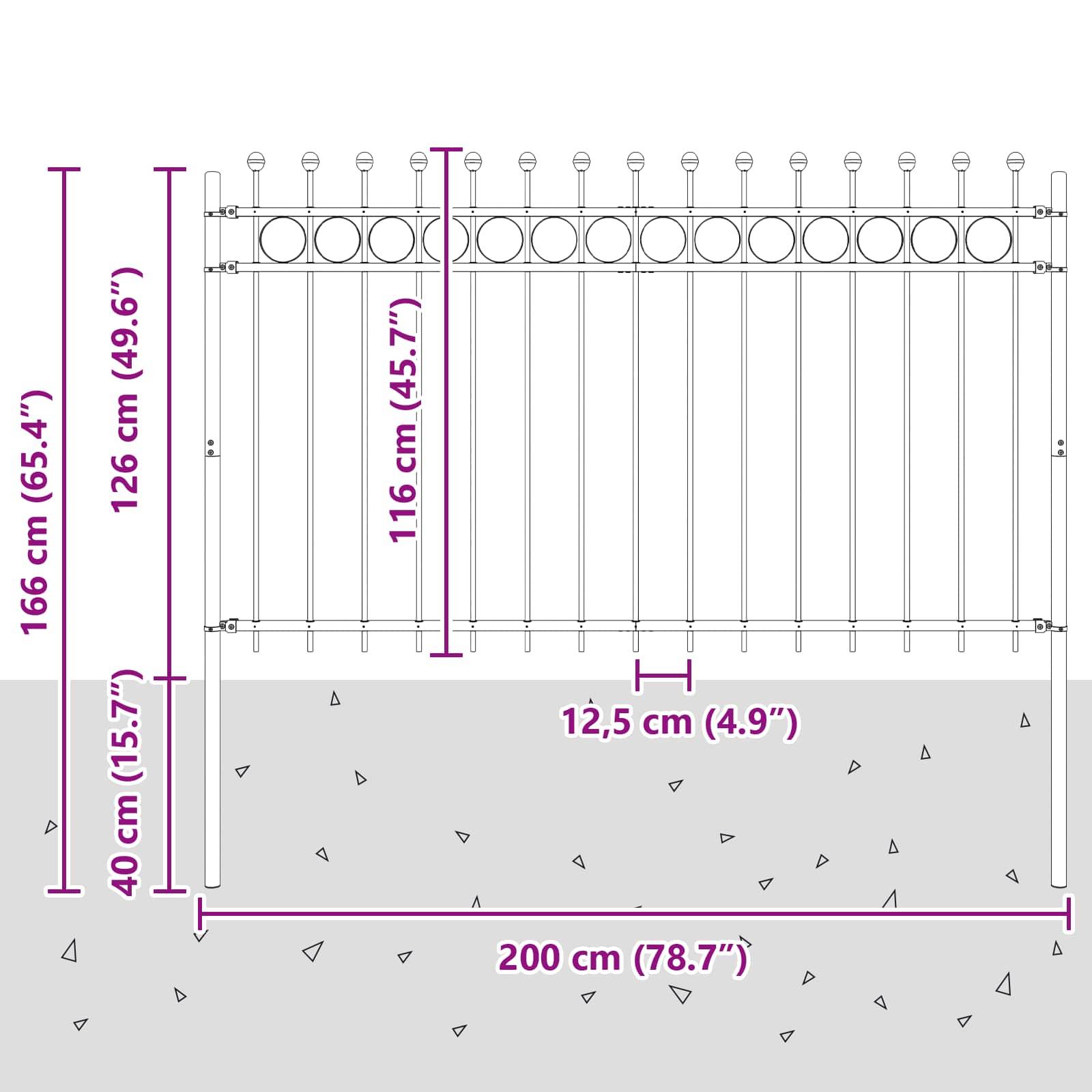 vidaXL Ringzaun Tilburg Schwarz