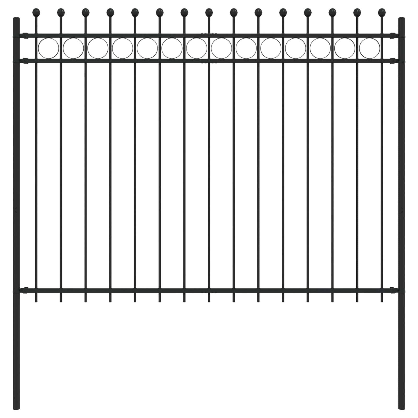 vidaXL Ringzaun Tilburg Schwarz 200 x 200 cm Pulverbeschichteter Stahl