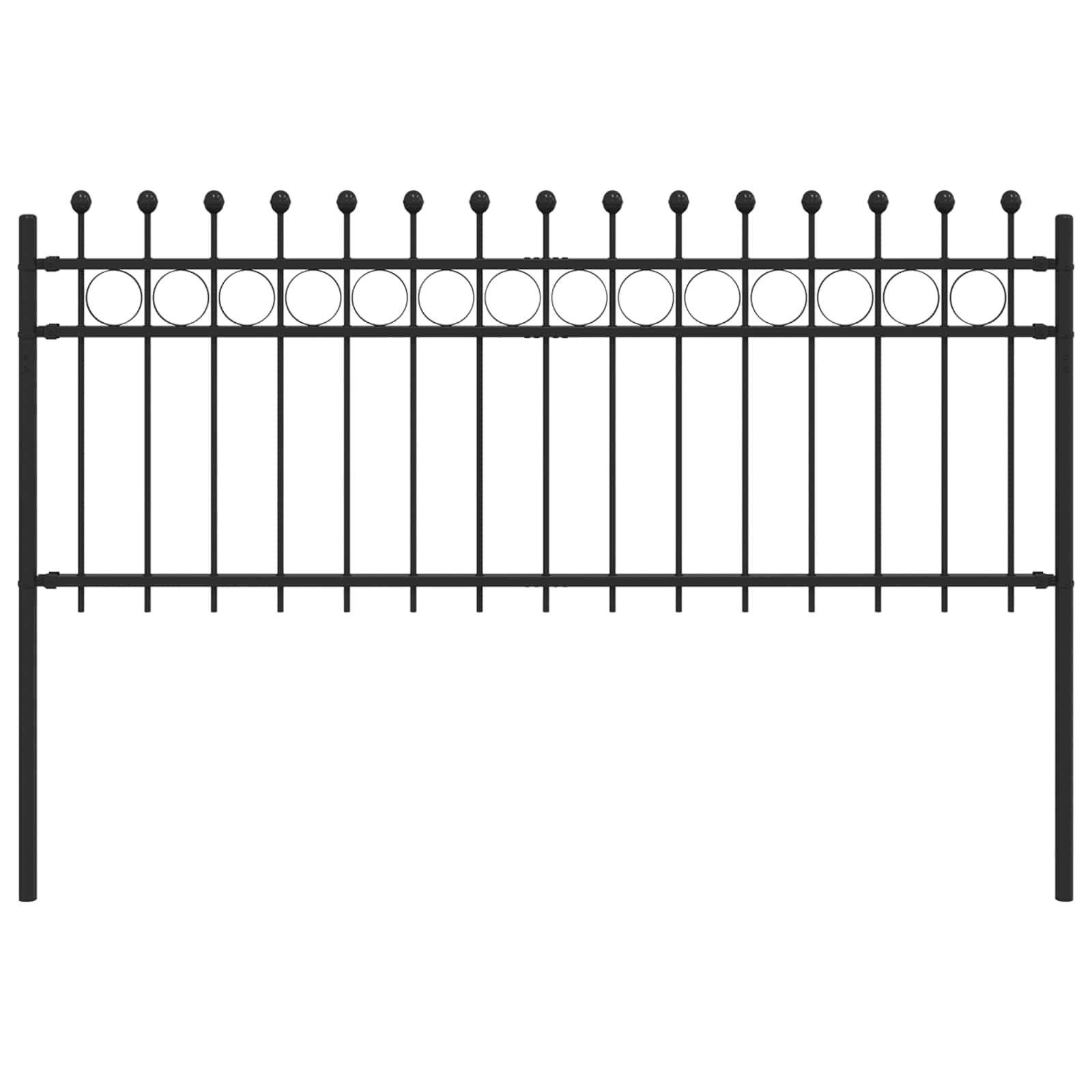 vidaXL Ringzaun Tilburg Schwarz 200 x 130 cm Pulverbeschichteter Stahl