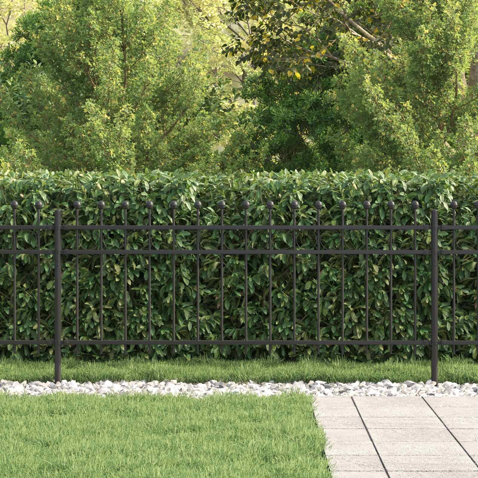 vidaXL Ringzaun Tilburg Schwarz 200 x 130 cm Pulverbeschichteter Stahl